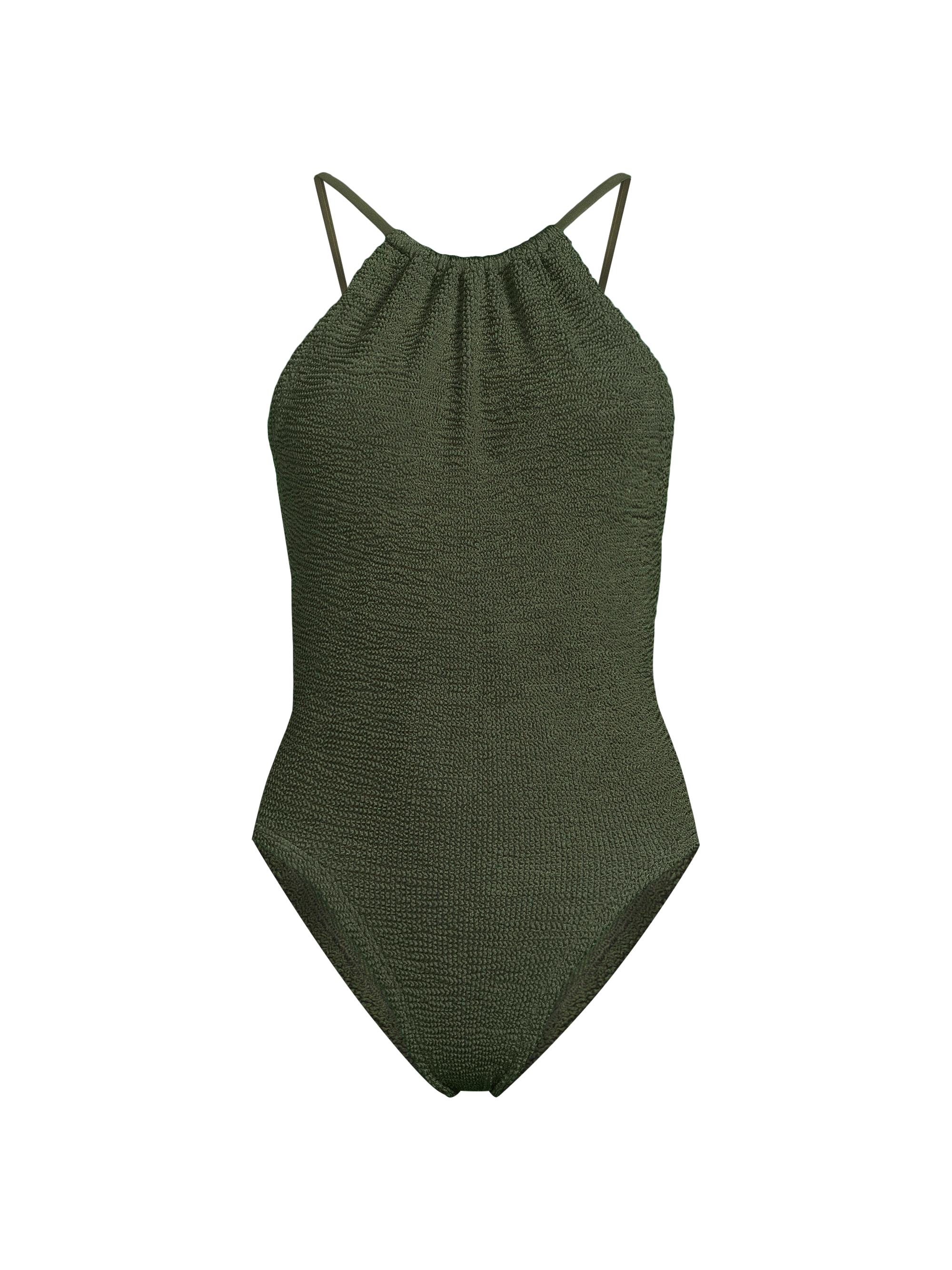 Hunza G Women's Portia V-Back One-Piece Swimsuit - Metallic Khaki
