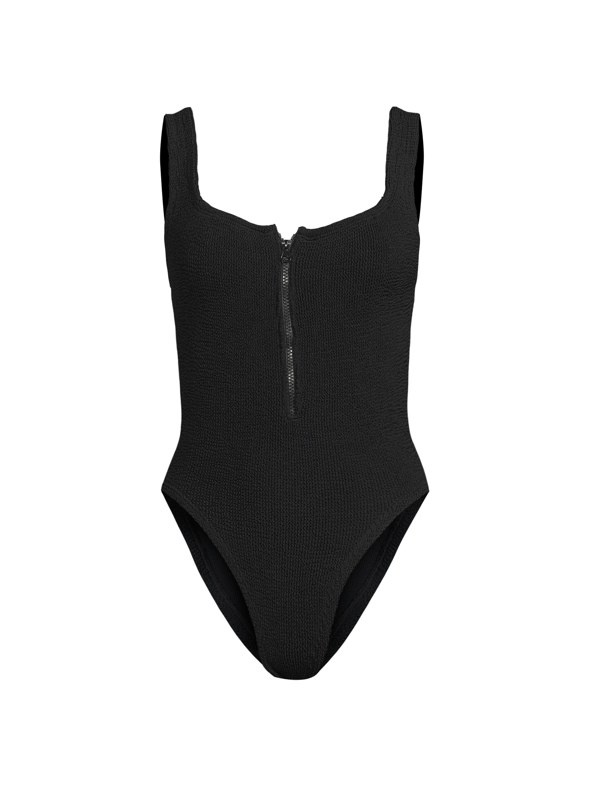 Hunza G Women's Dallas Plunge Back One-Piece Swimsuit - Black