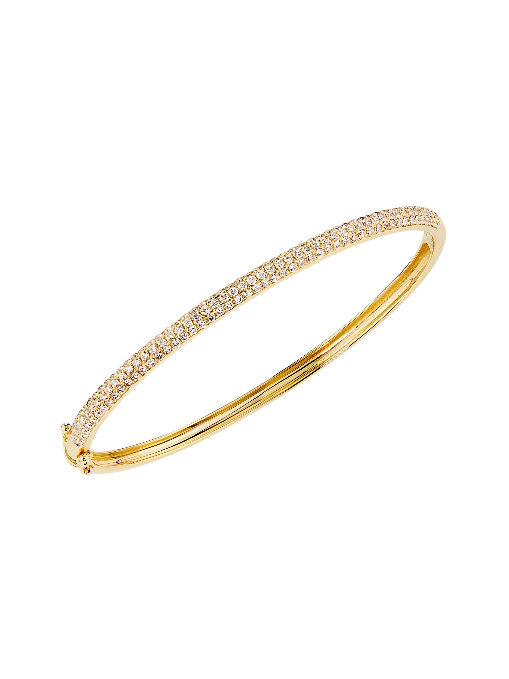 Saks Fifth Avenue Collection Women's 14K Yellow Gold & 1.34 TCW Diamond Domed Bangle - Gold