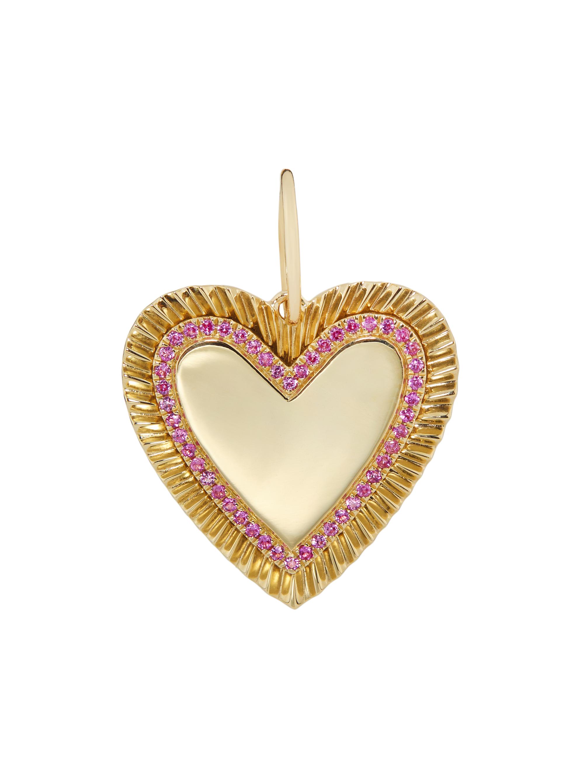 Saks Fifth Avenue Collection Women's 14K Yellow Gold & Pink Sapphire Fluted Heart Pendant - Gold