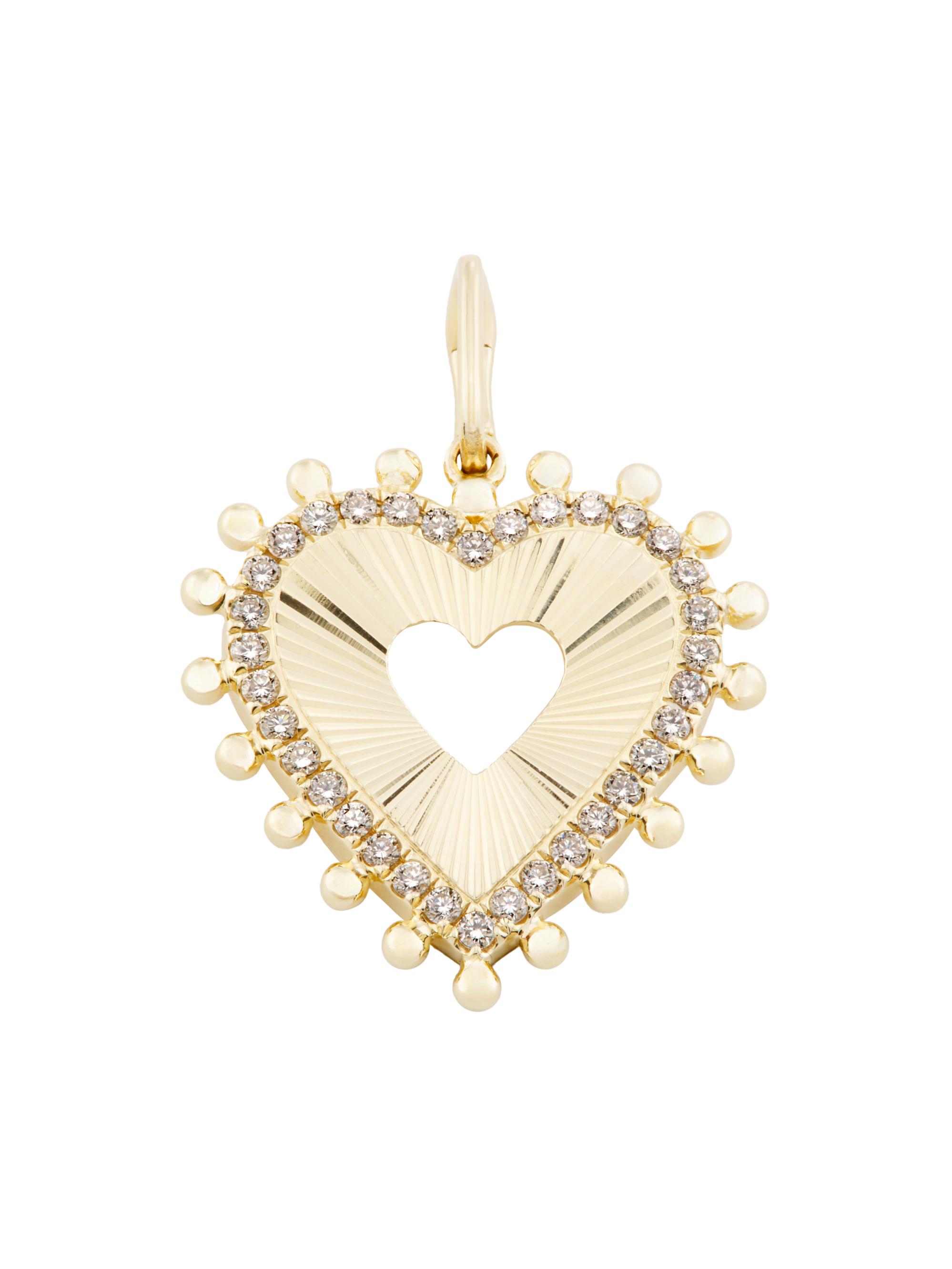 Saks Fifth Avenue Collection Women's 14K Yellow Gold & 0.37 TCW Diamond Fluted Heart Charm - Gold