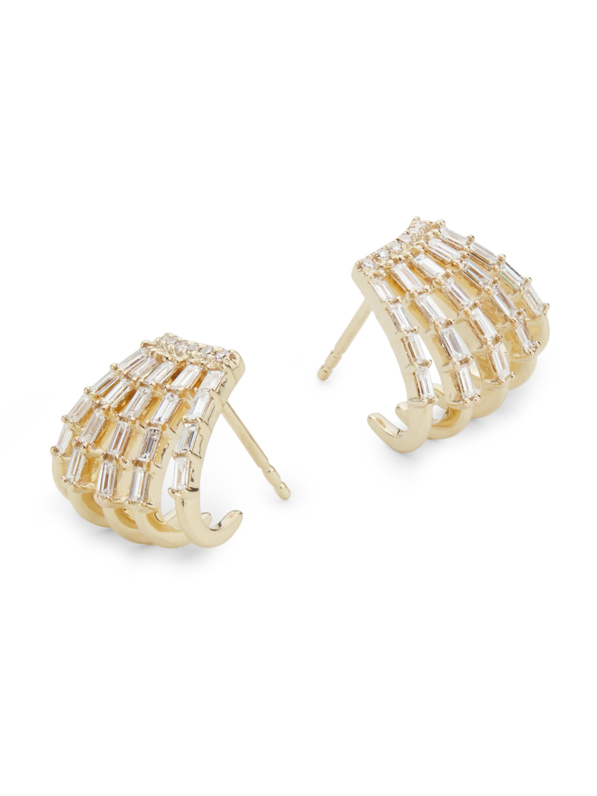 Saks Fifth Avenue Collection Women's 14K Yellow Gold & 0.52 TCW Diamond Wrap Earrings - Gold