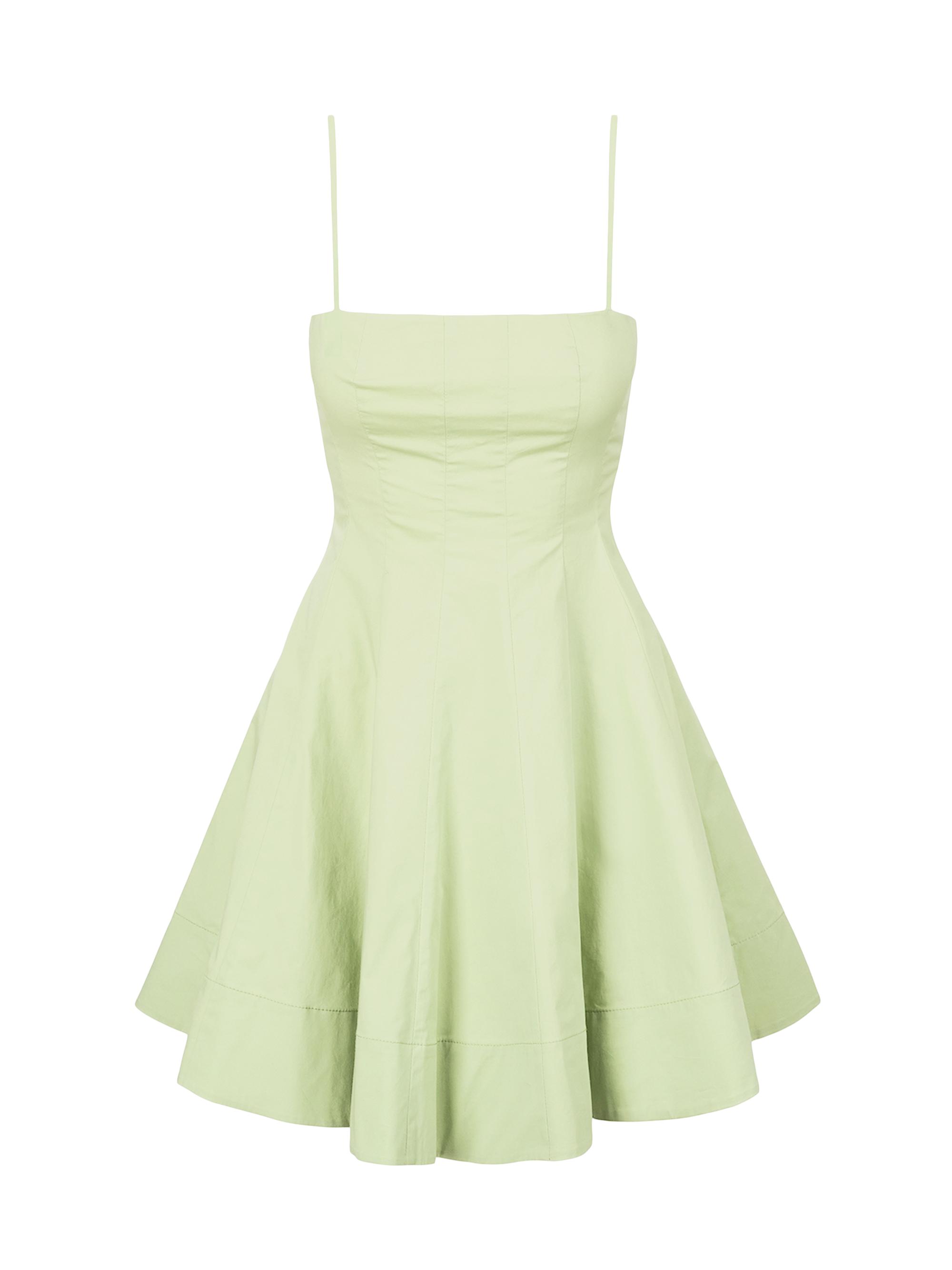 Staud Women's Wylie Stretch-Cotton Minidress - Pale Jade