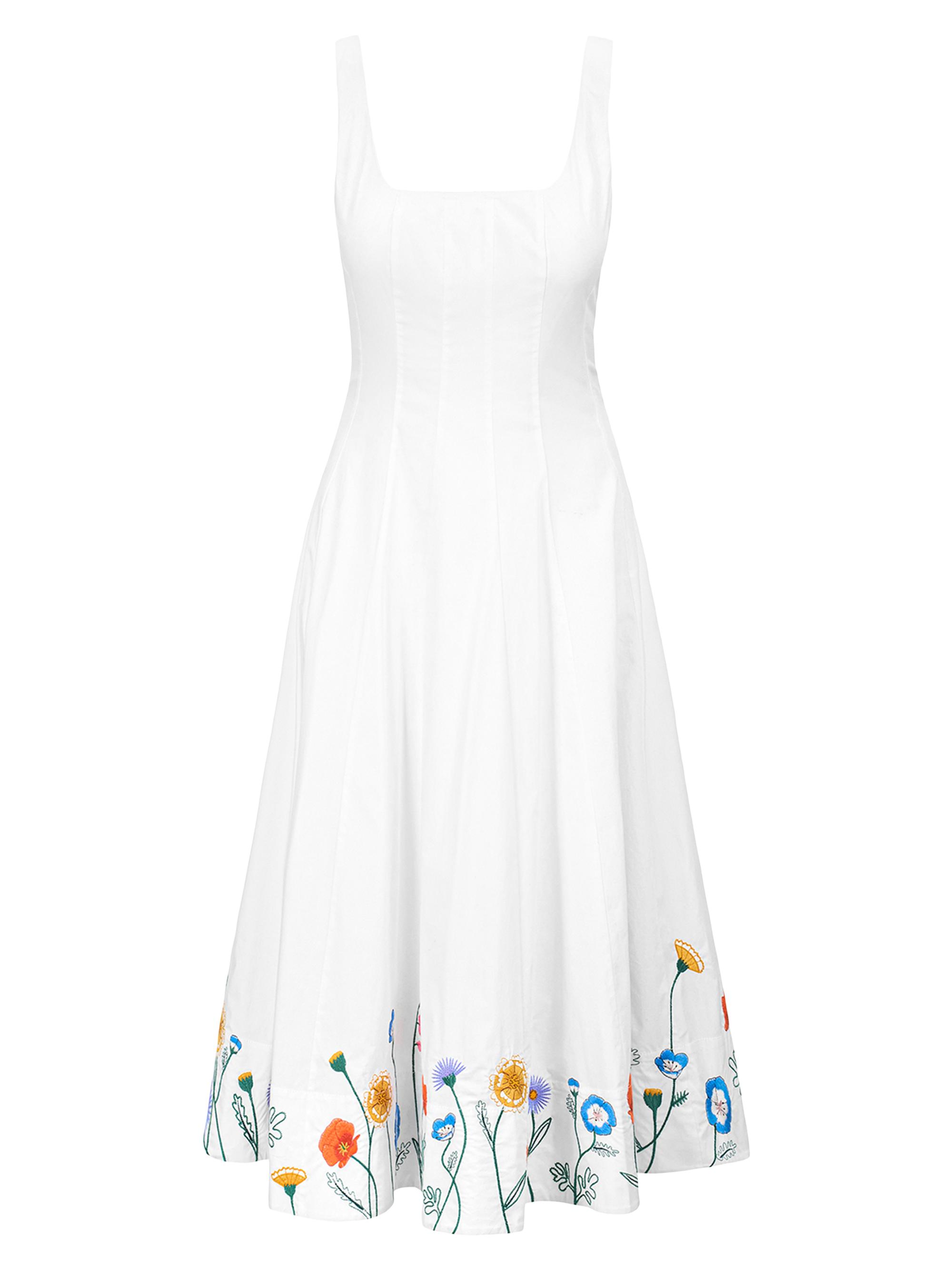 Staud Women's Wells Embroidered Midi-Dress - Seed Shop