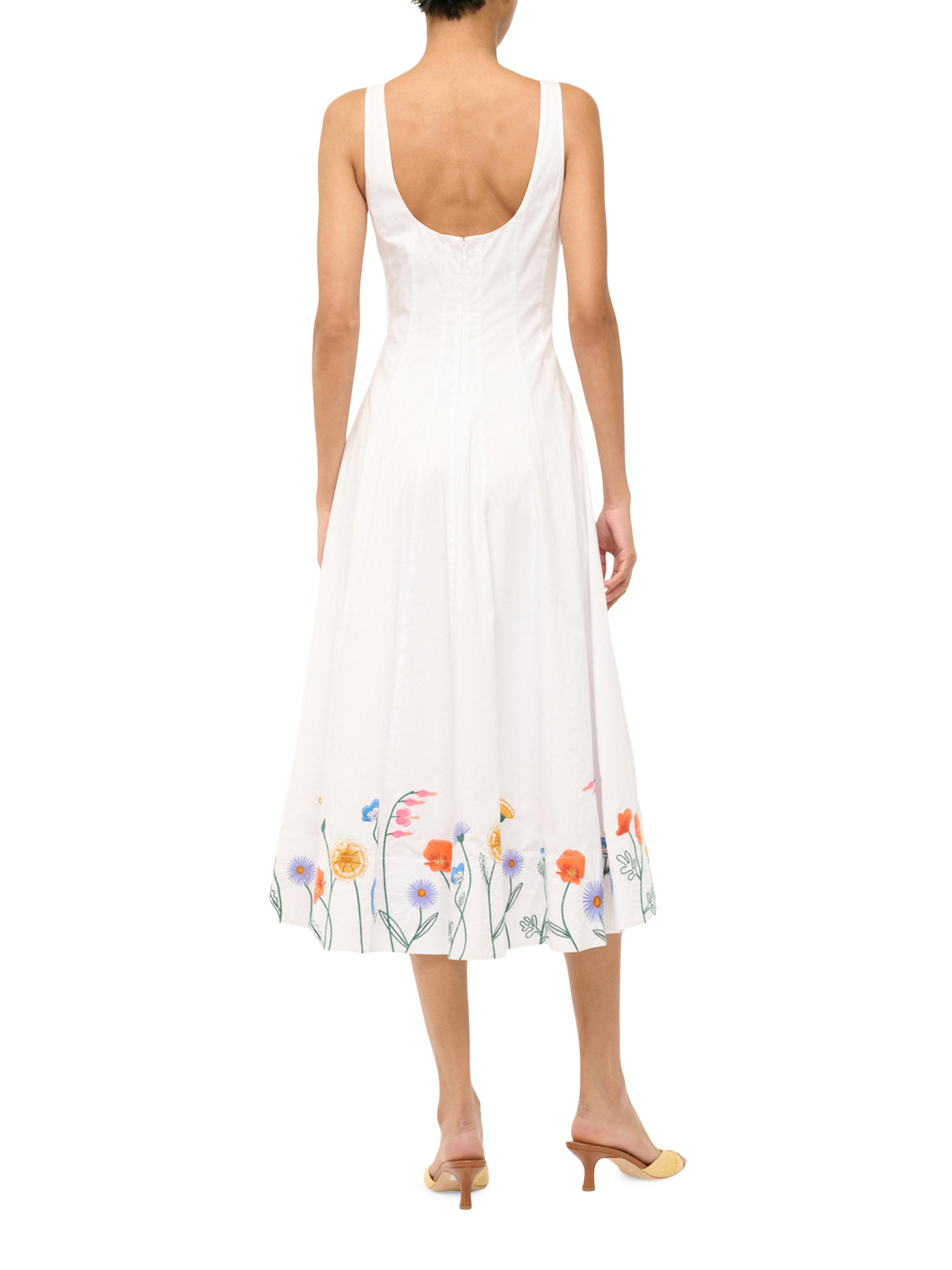 staud embroidered dress Staud Luma Dress Riviera Ivory