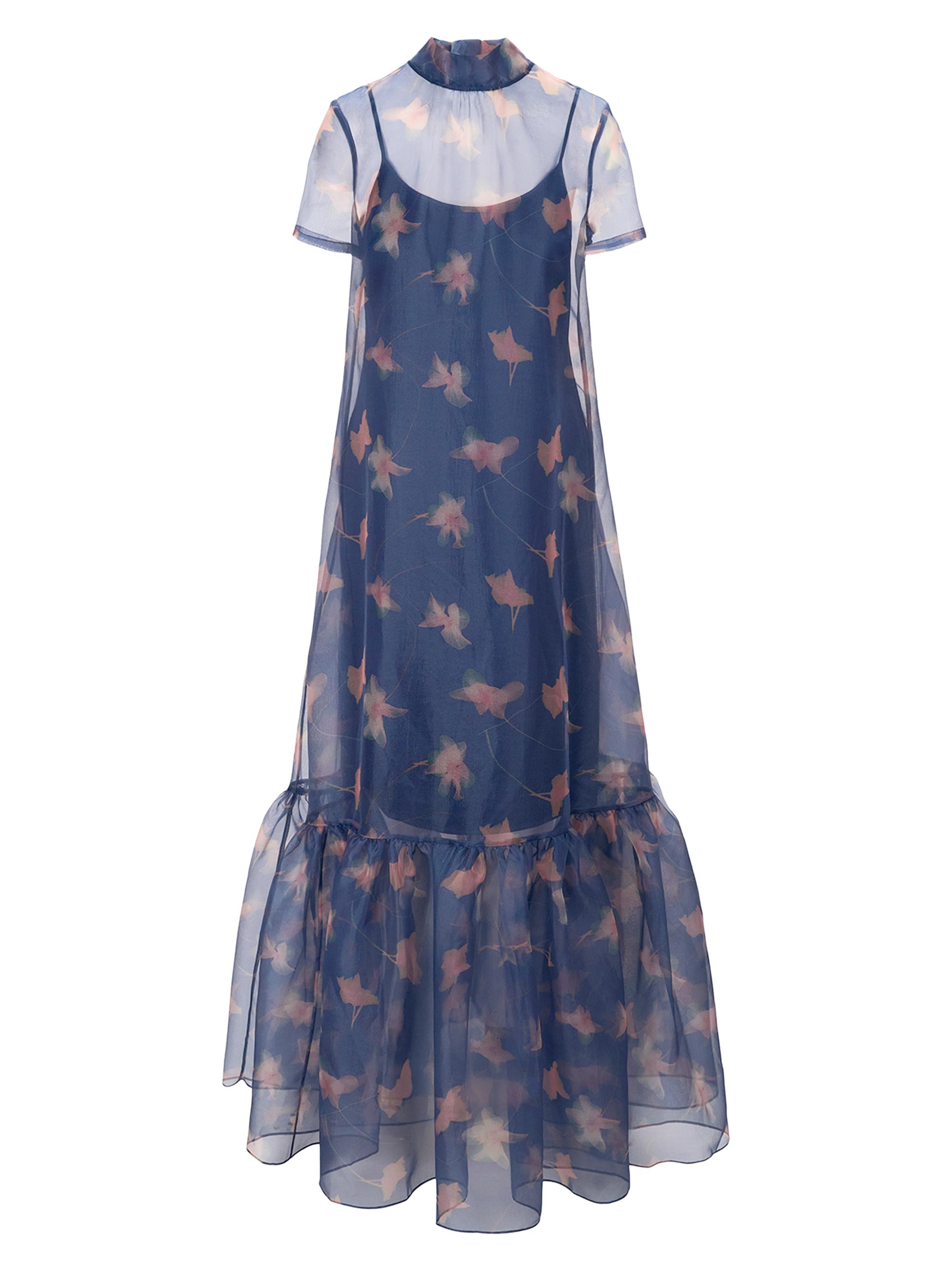 Staud Women's Calluna Ruffled Sheer Floral Organza Gown - Lapis Floral