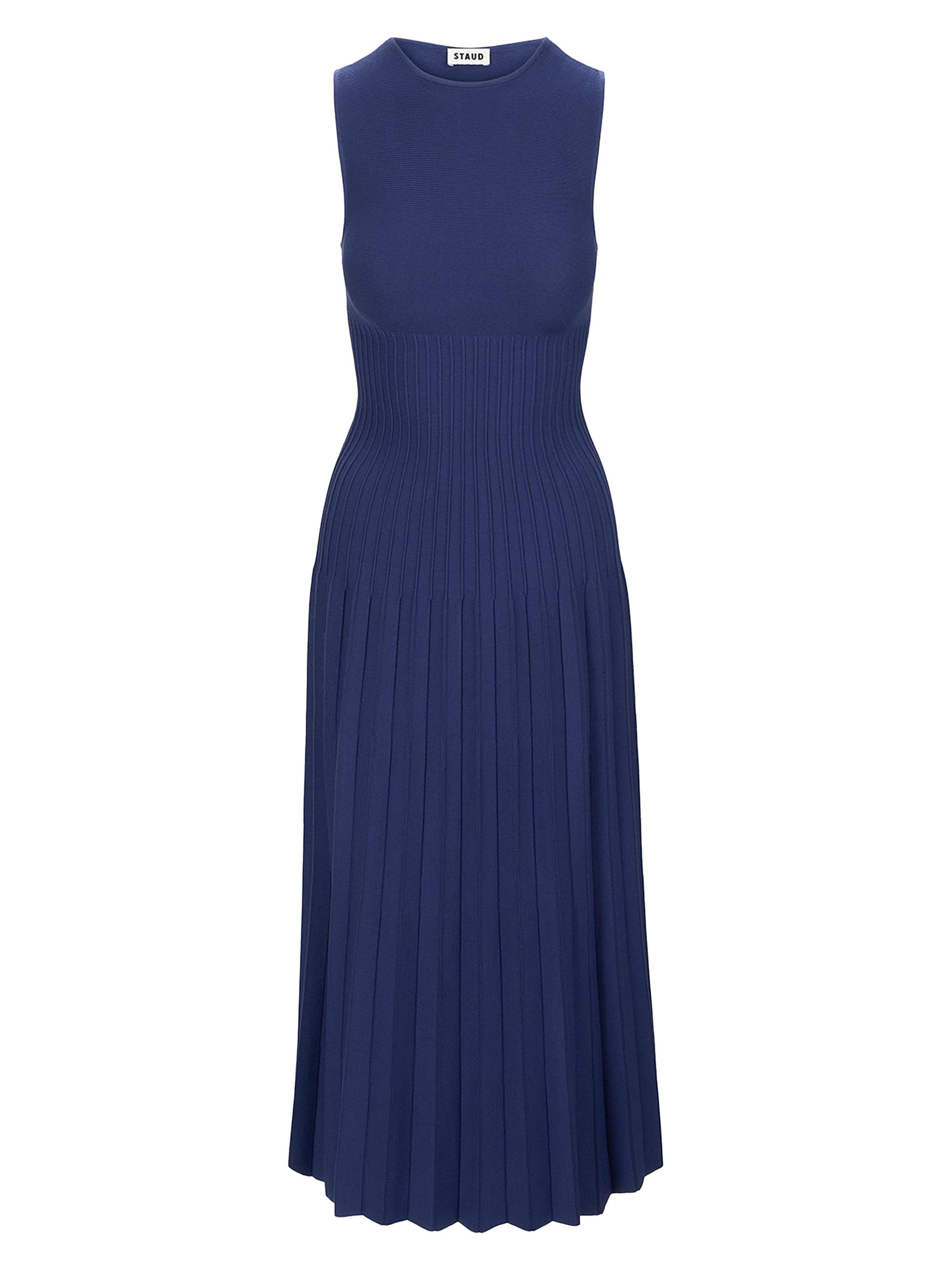Staud Women's Elyse Pleated Midi-Dress - Navy