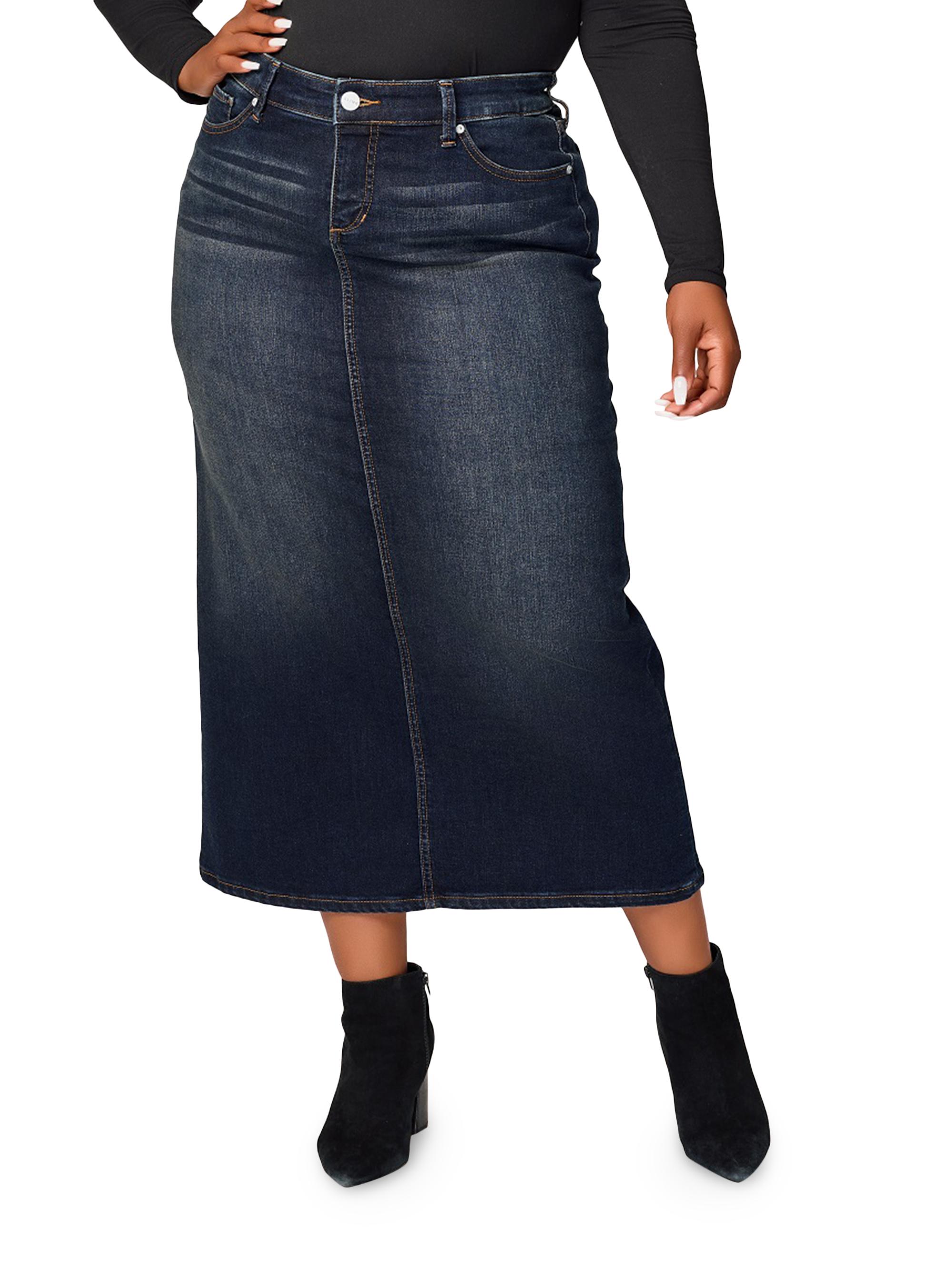 Slink Jeans Women's Ruby Stretch-Denim Maxi Skirt - Ruby
