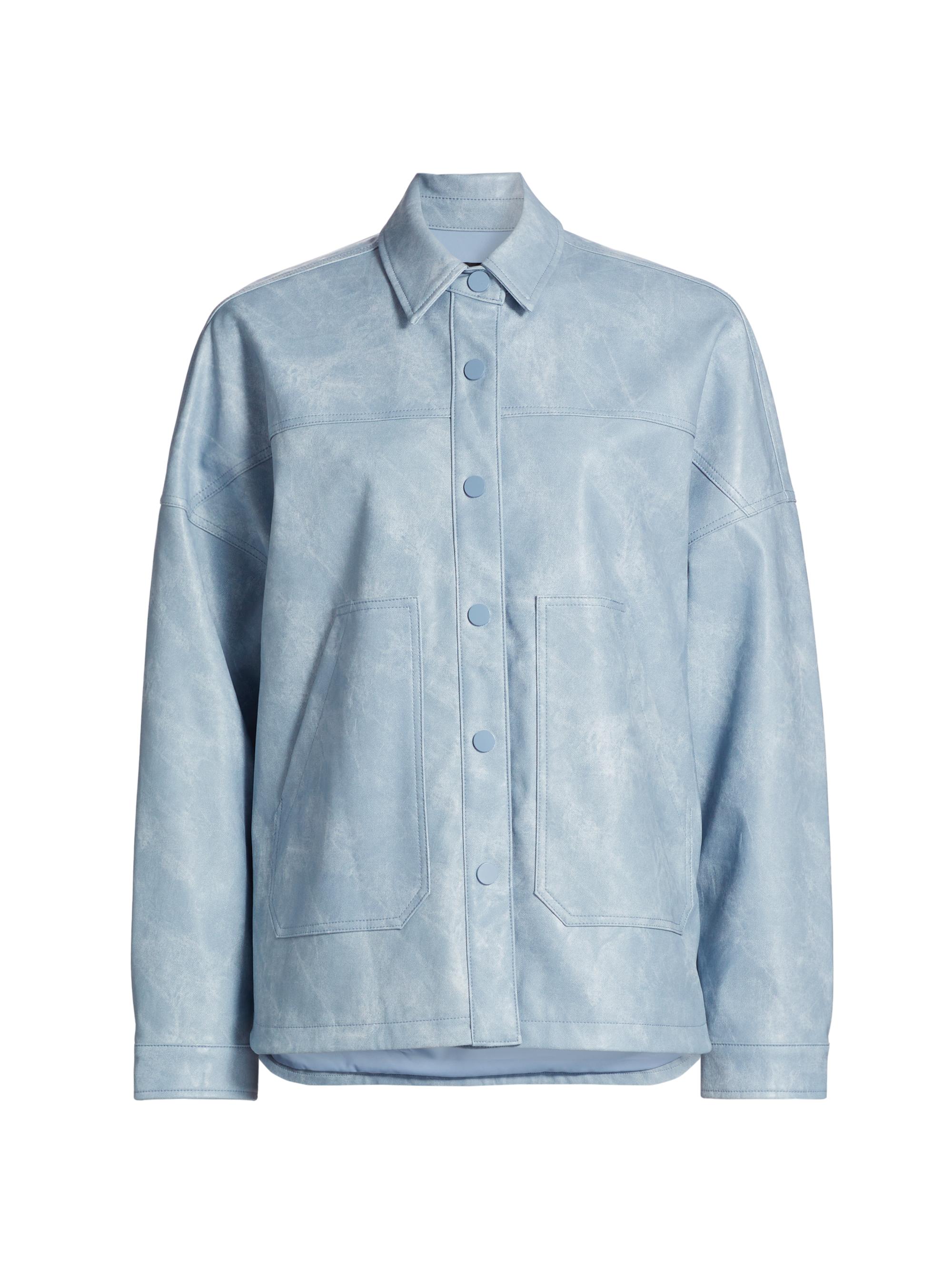 Lamarque Women's Sidonie Faux Leather Oversized Jacket - Distressed Blue