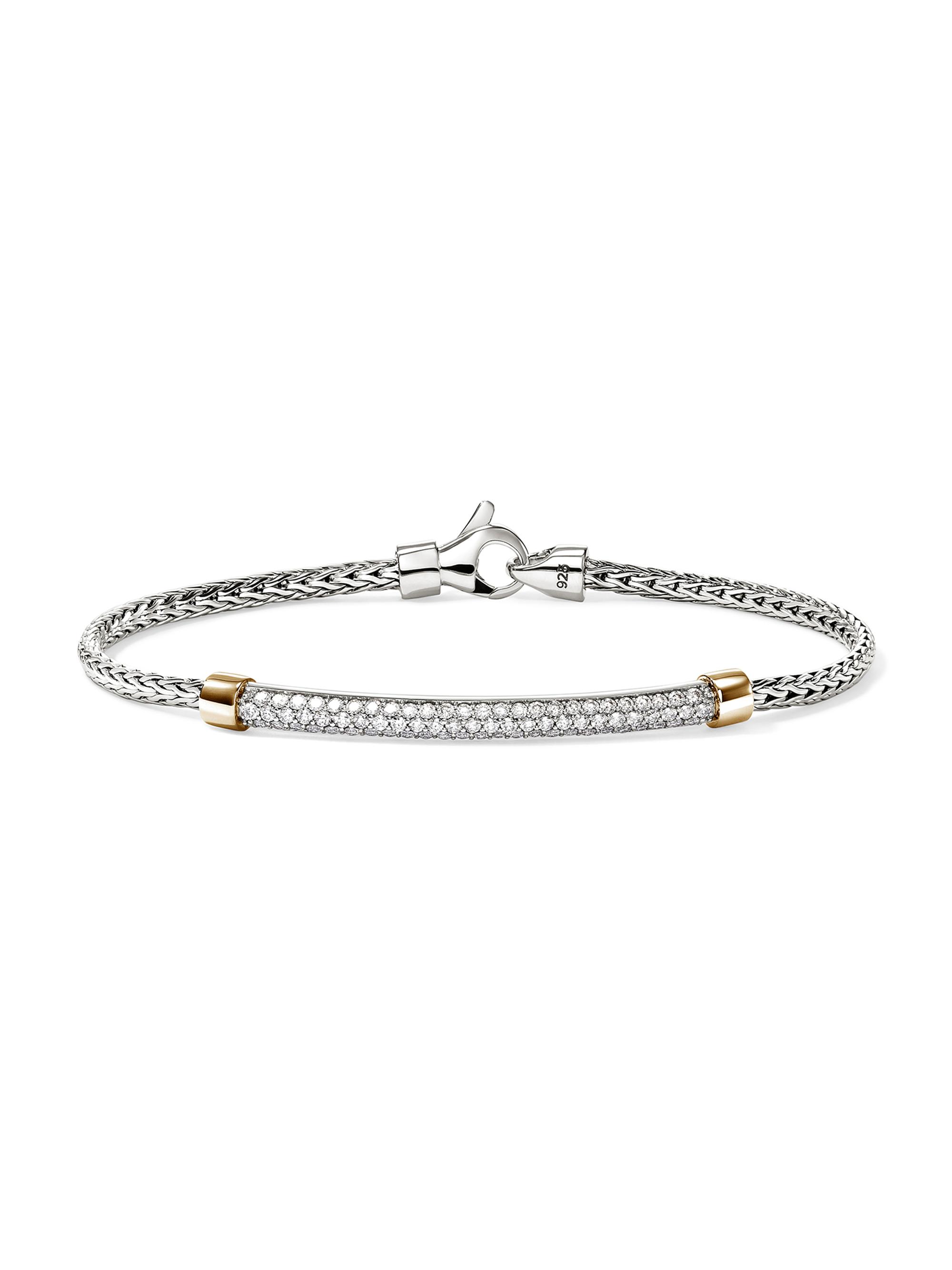 John Hardy Women's JH Essentials Sterling Silver, 14K Yellow Gold & 0.60 TCW Diamond Bracelet - Silver Gold