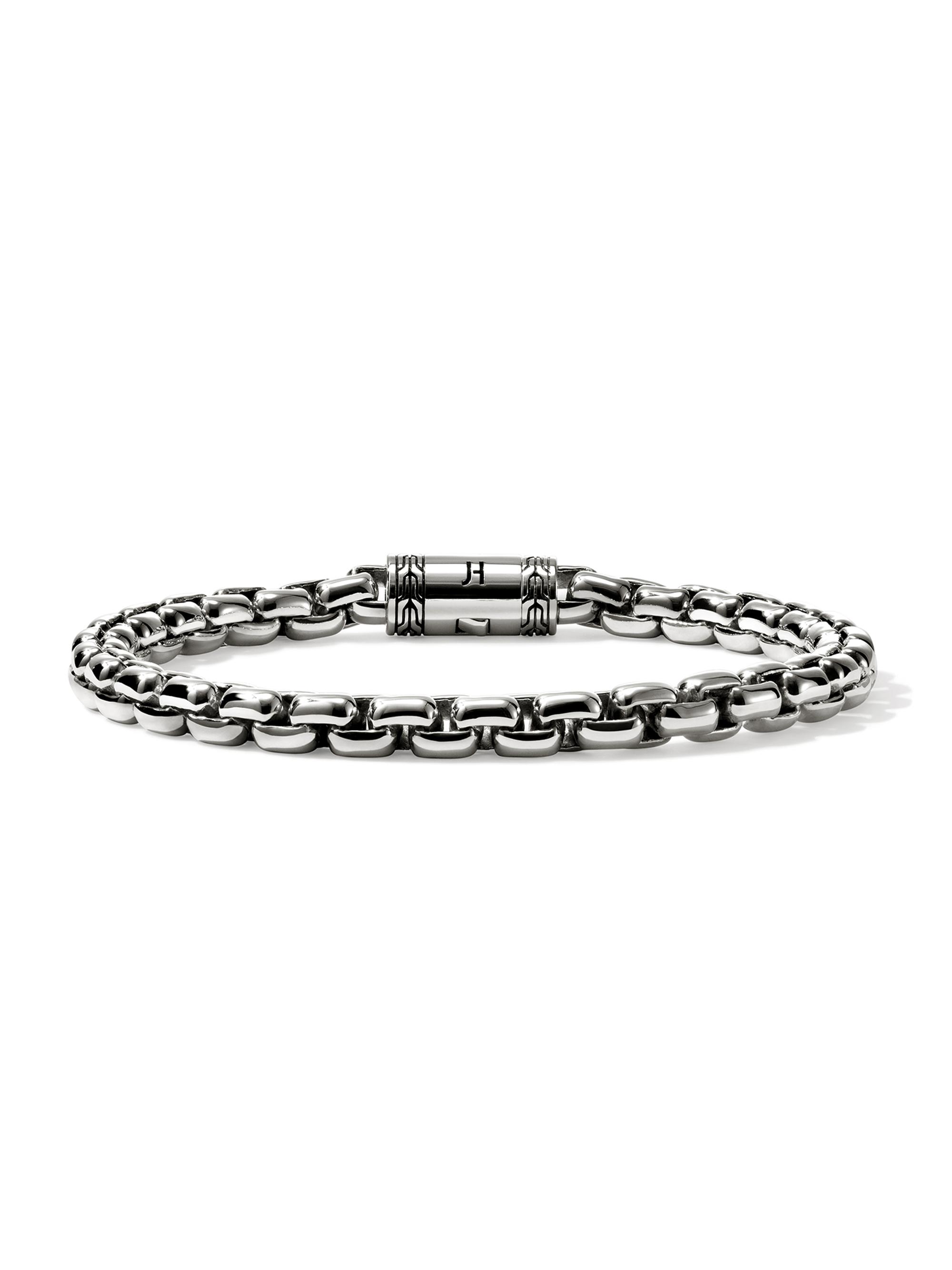 John Hardy Men's Sterling Silver Box-Chain Bracelet/6MM - Dark Silver