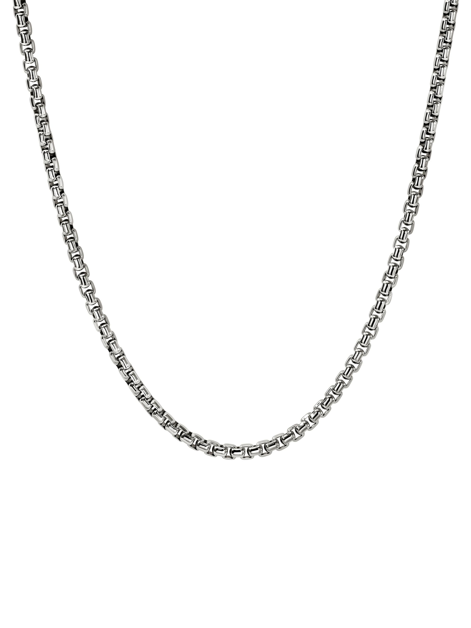 John Hardy Men's Sterling Silver Box-Chain Necklace/3.7MM - Silver