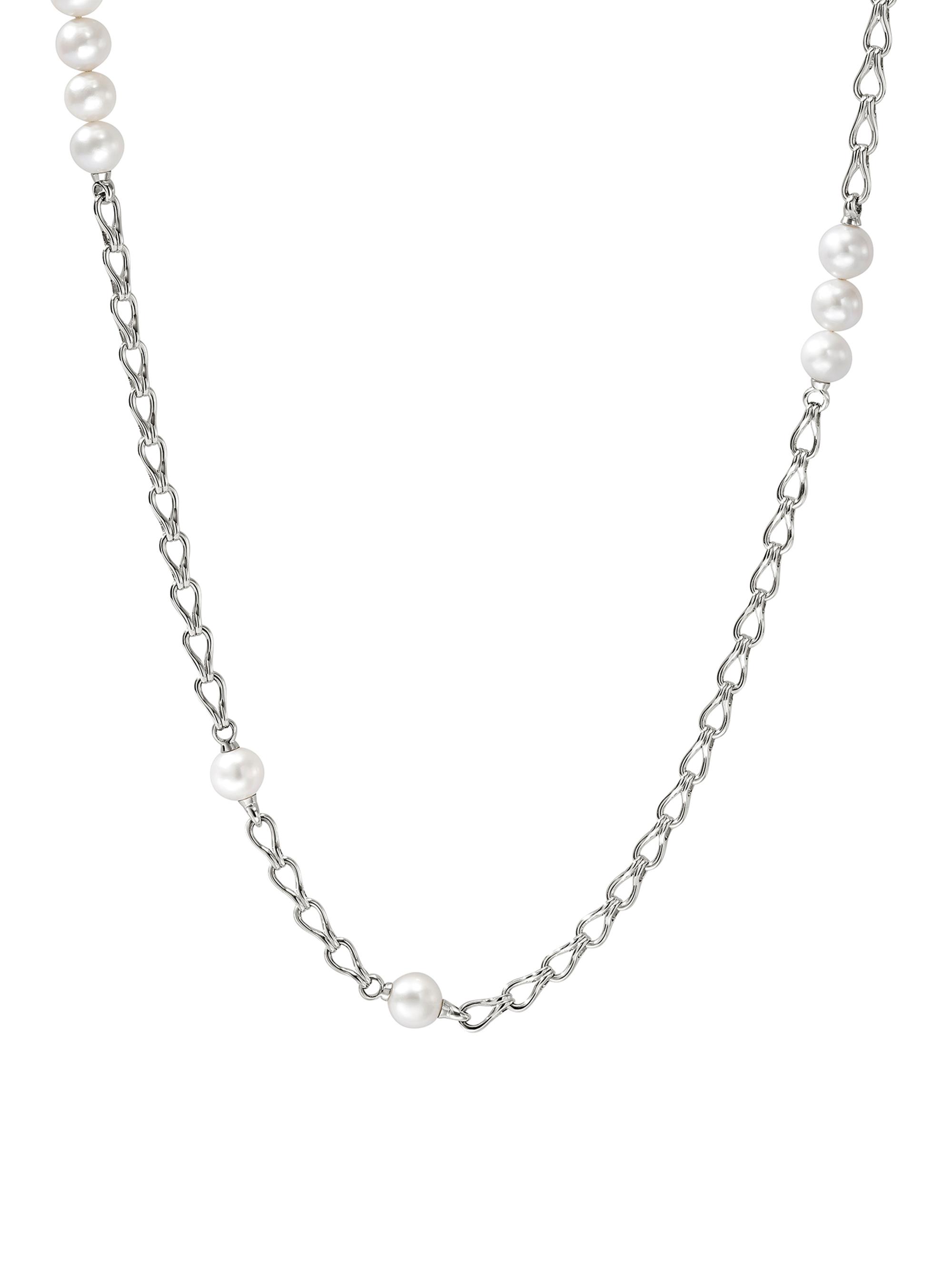 John Hardy Women's Surf Sterling Silver & Cultured Freshwater Pearl Chain Necklace - Silver