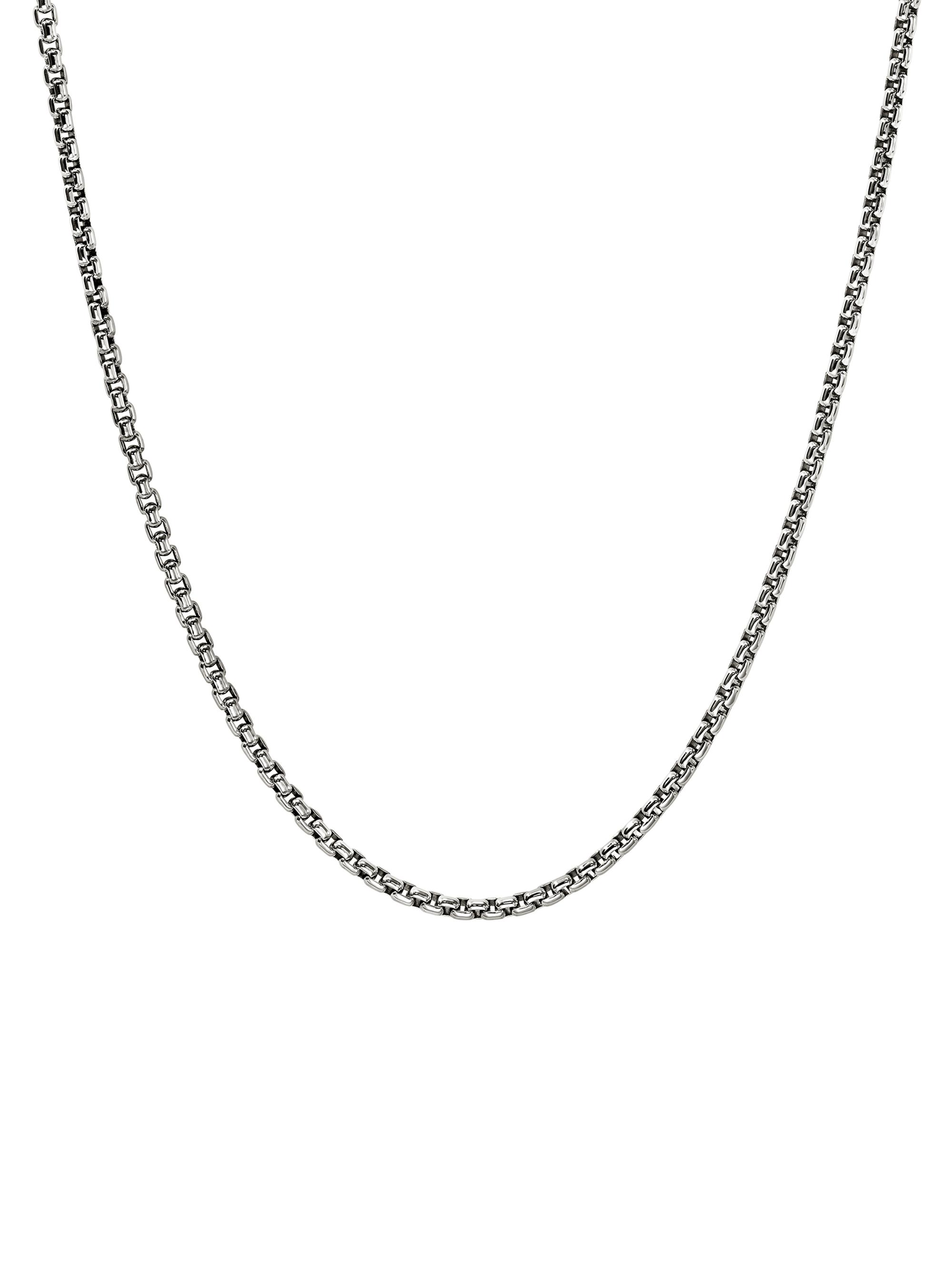 John Hardy Sterling Silver Box Chain Necklace/2.7MM - Silver