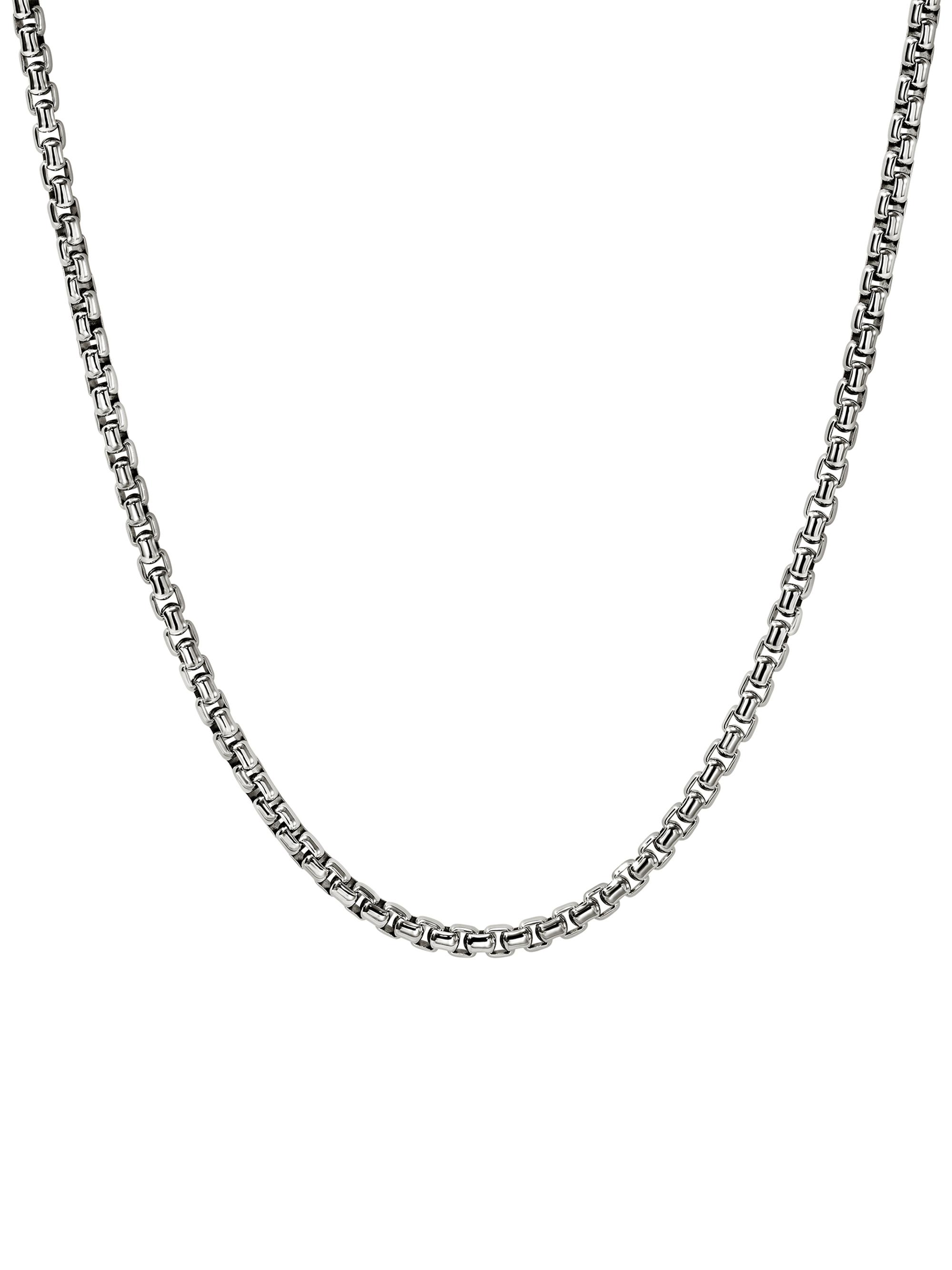 John Hardy Sterling Silver Box Chain Necklace/3.7MM - Silver