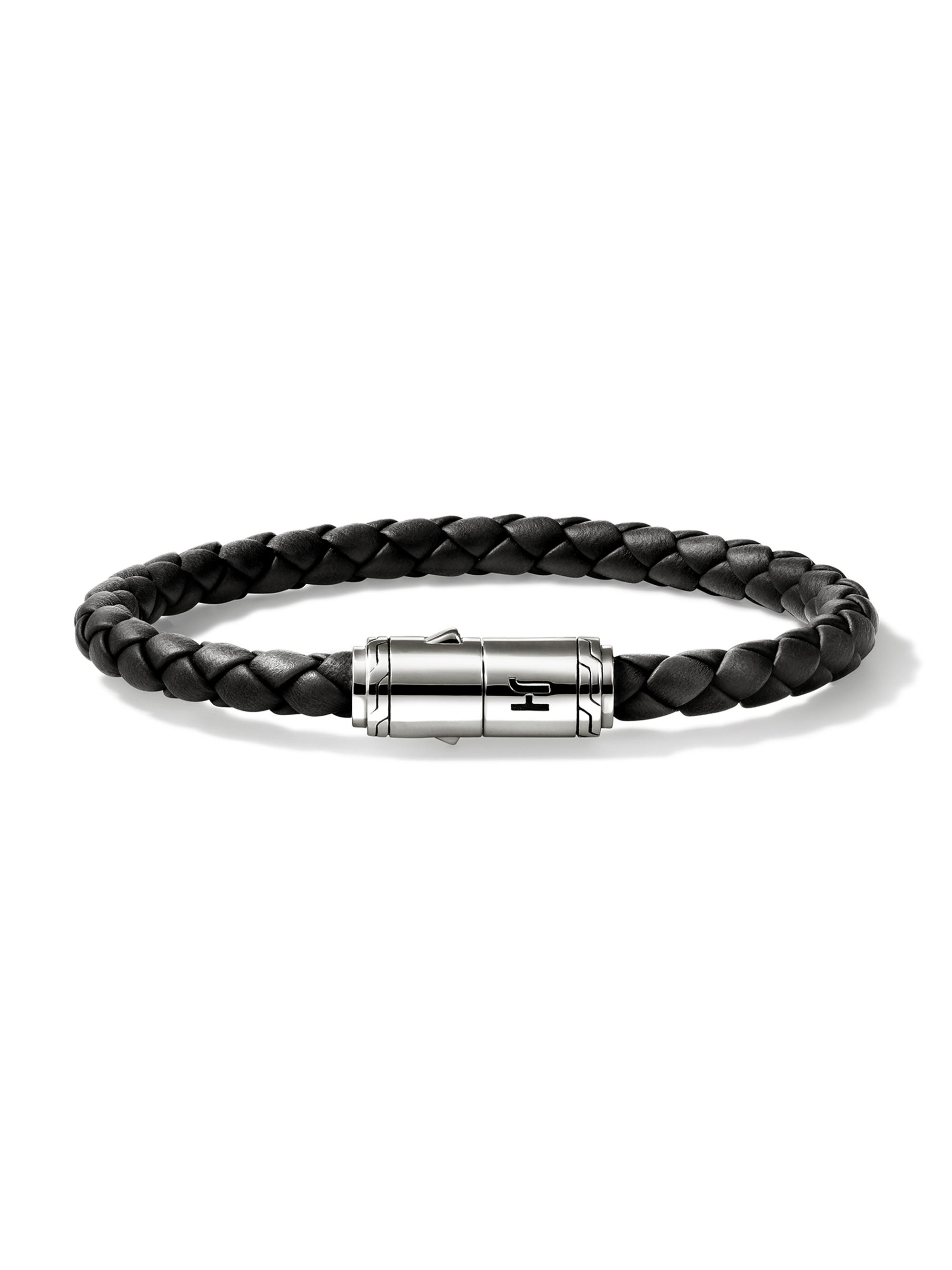 John Hardy Men's Sterling Silver & Leather Bracelet - Black