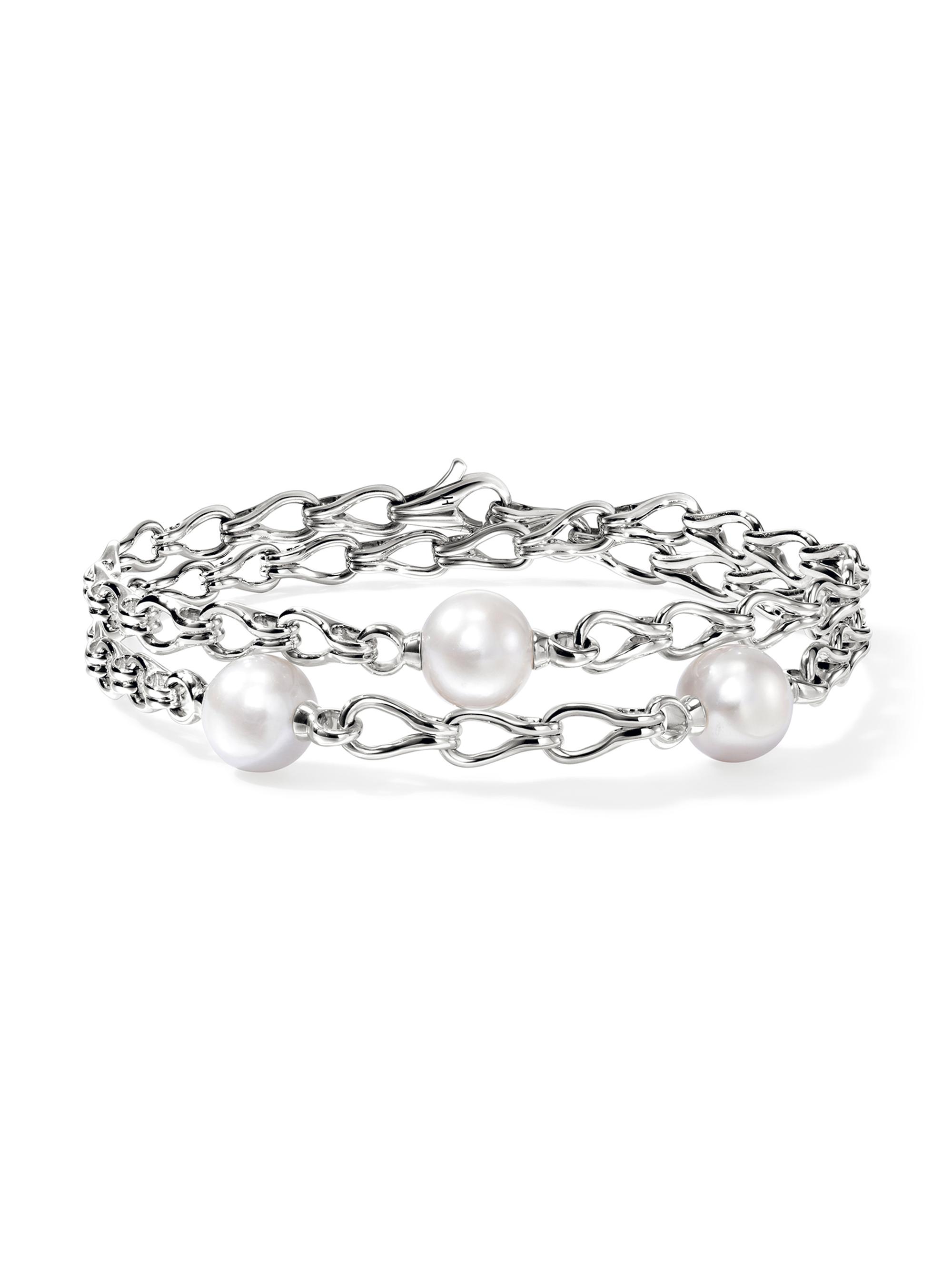 John Hardy Women's Surf Sterling Silver & Cultured Freshwater Pearl Wrap Bracelet - Silver