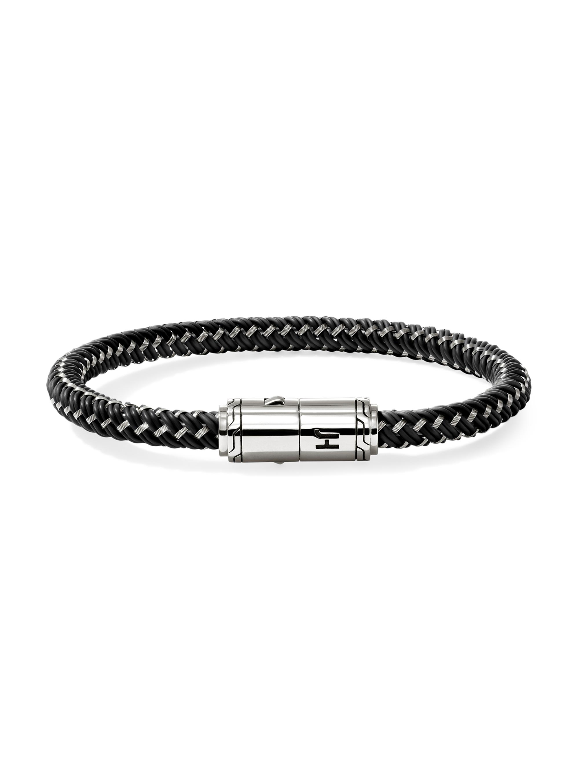 John Hardy Men's Sterling Silver & Rubber Cord Bracelet - Black