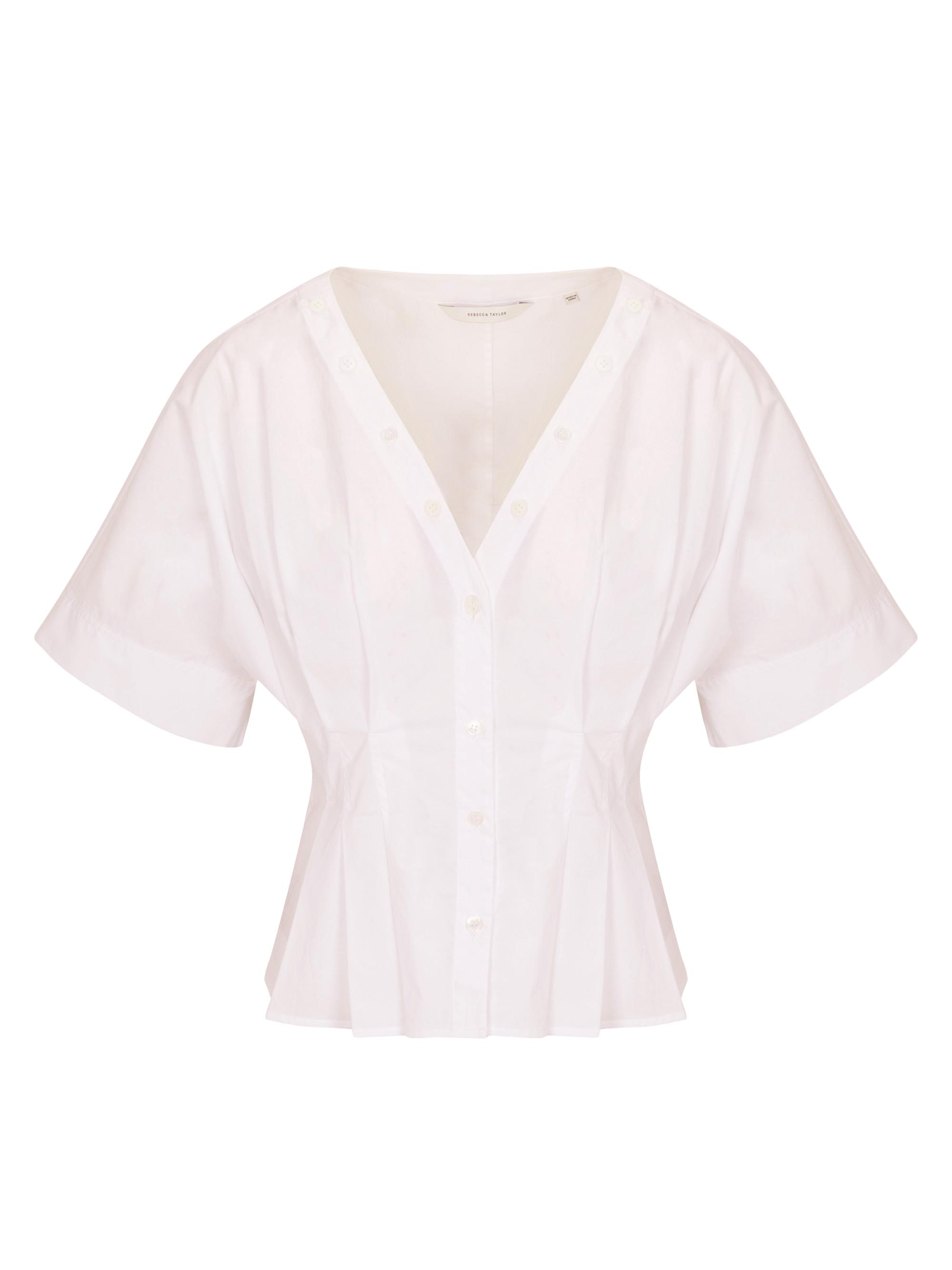 Rebecca Taylor Women's Priya Cotton Poplin Top - Milk