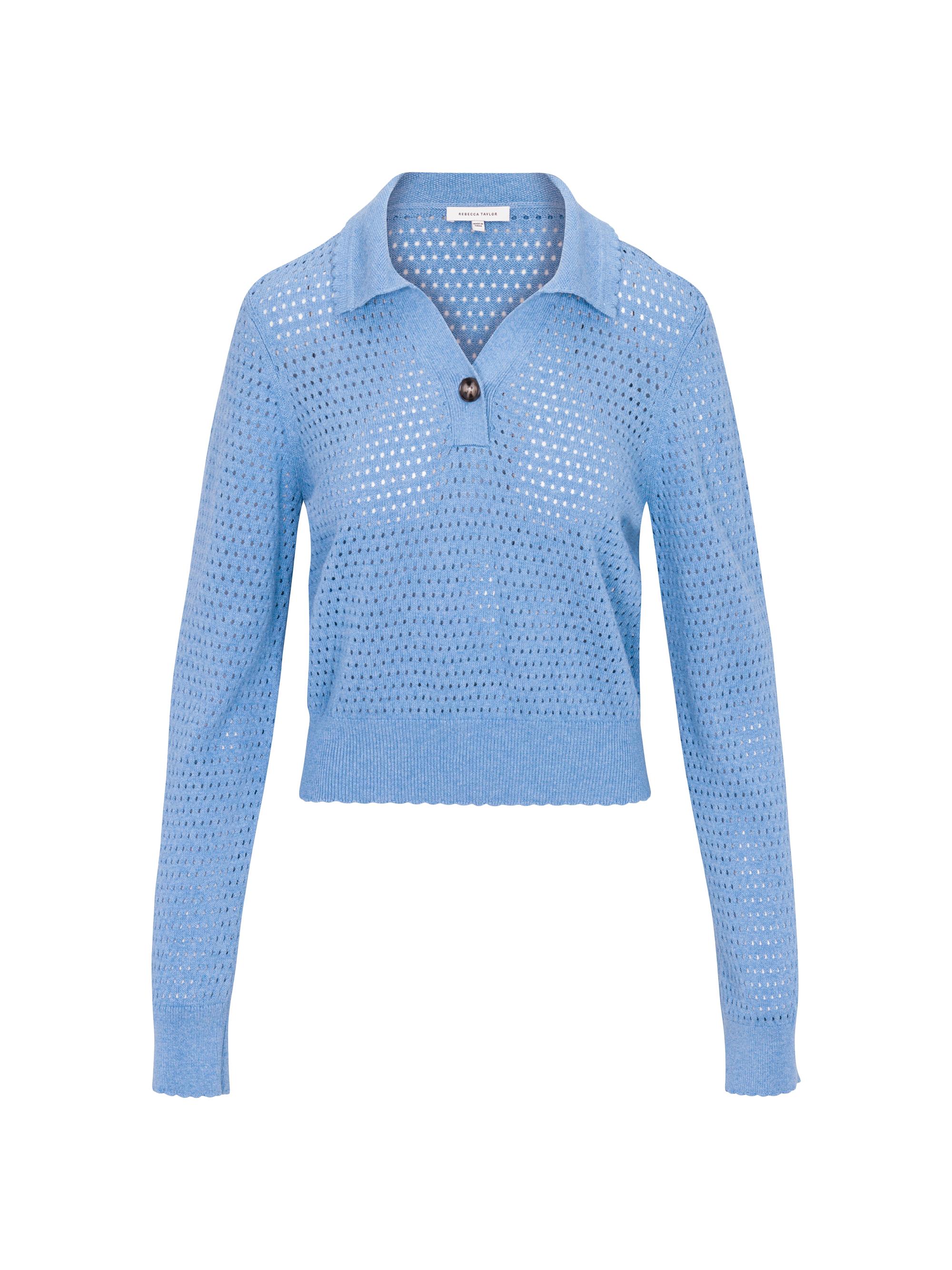 Rebecca Taylor Women's Fern Knit Sweater - Cameo Blue