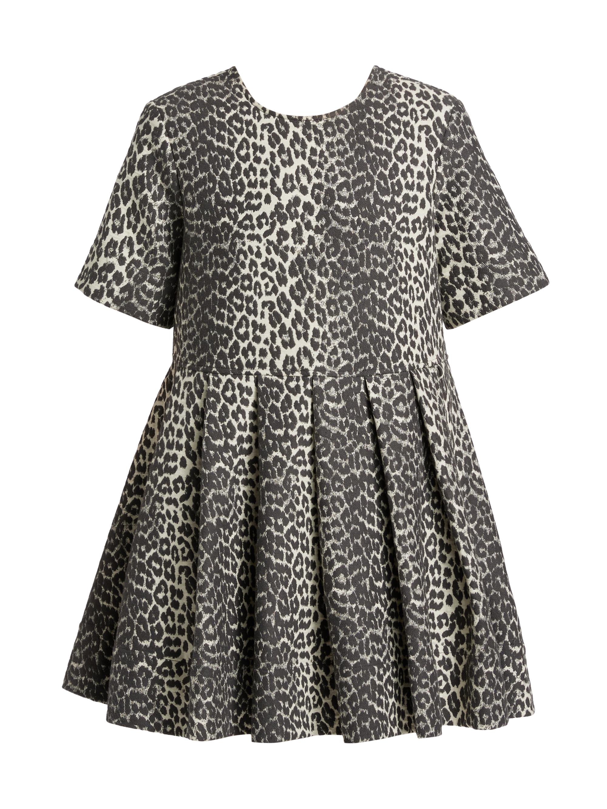 Ganni Women's Leopard Cotton Tweed Minidress - Leopard