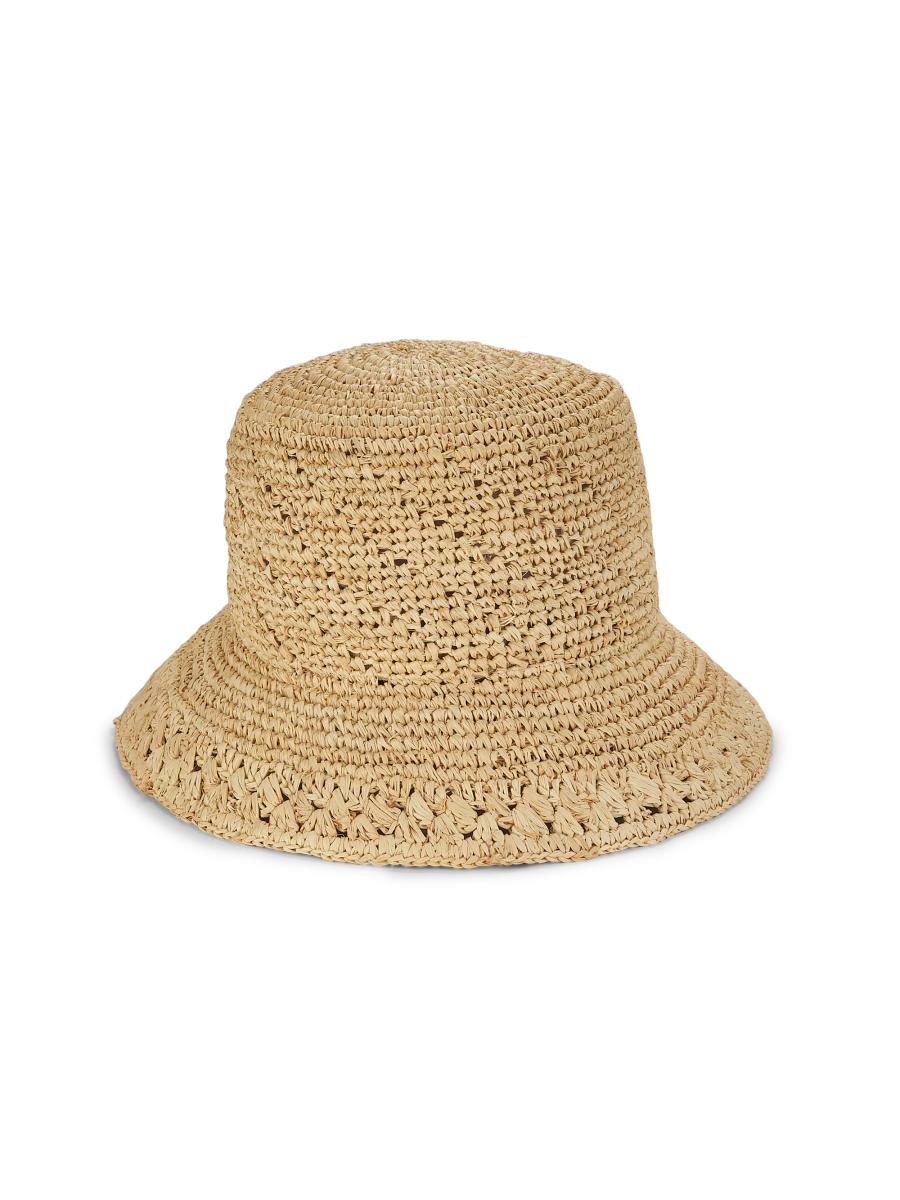 Vince Women's Raffia Crochet Bucket Hat In Brown