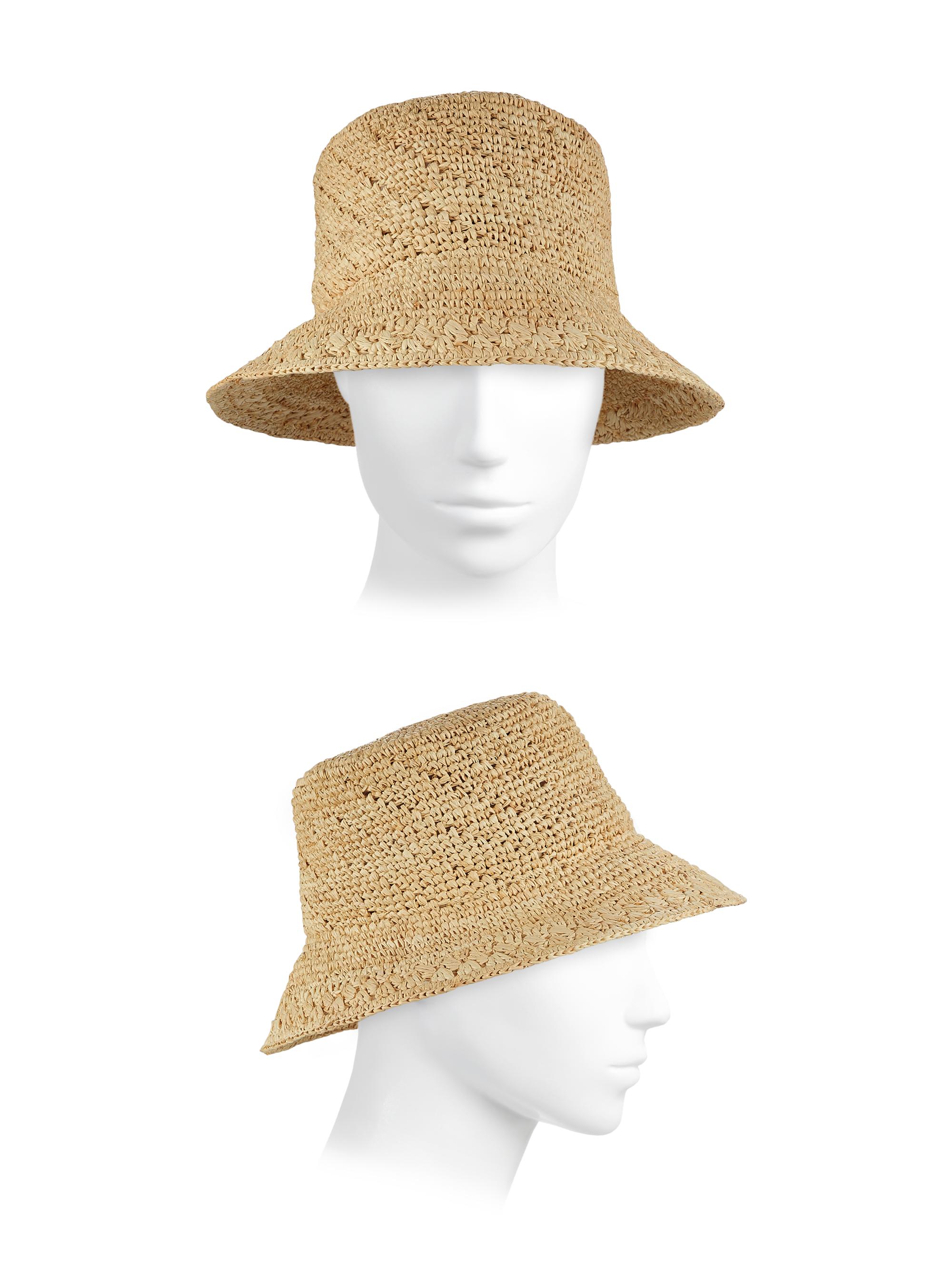 帽子 RAFFIA BUCKET HAT Women'S Luxury Raffia Bucket Hat Wide Brim Sun Hat For