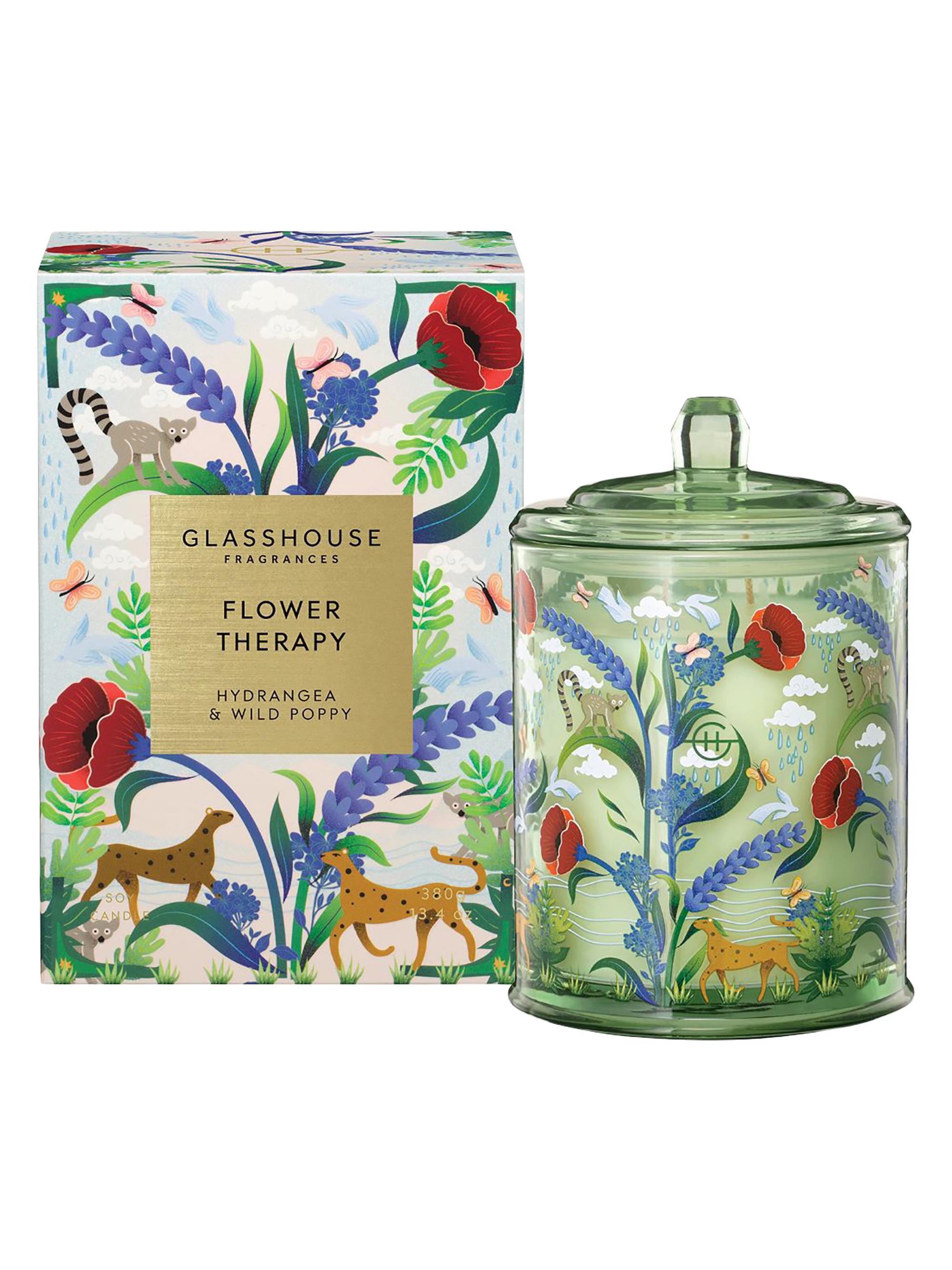 Glasshouse Fragrances Hydrangea & Wild Poppy Flower Therapy Candle