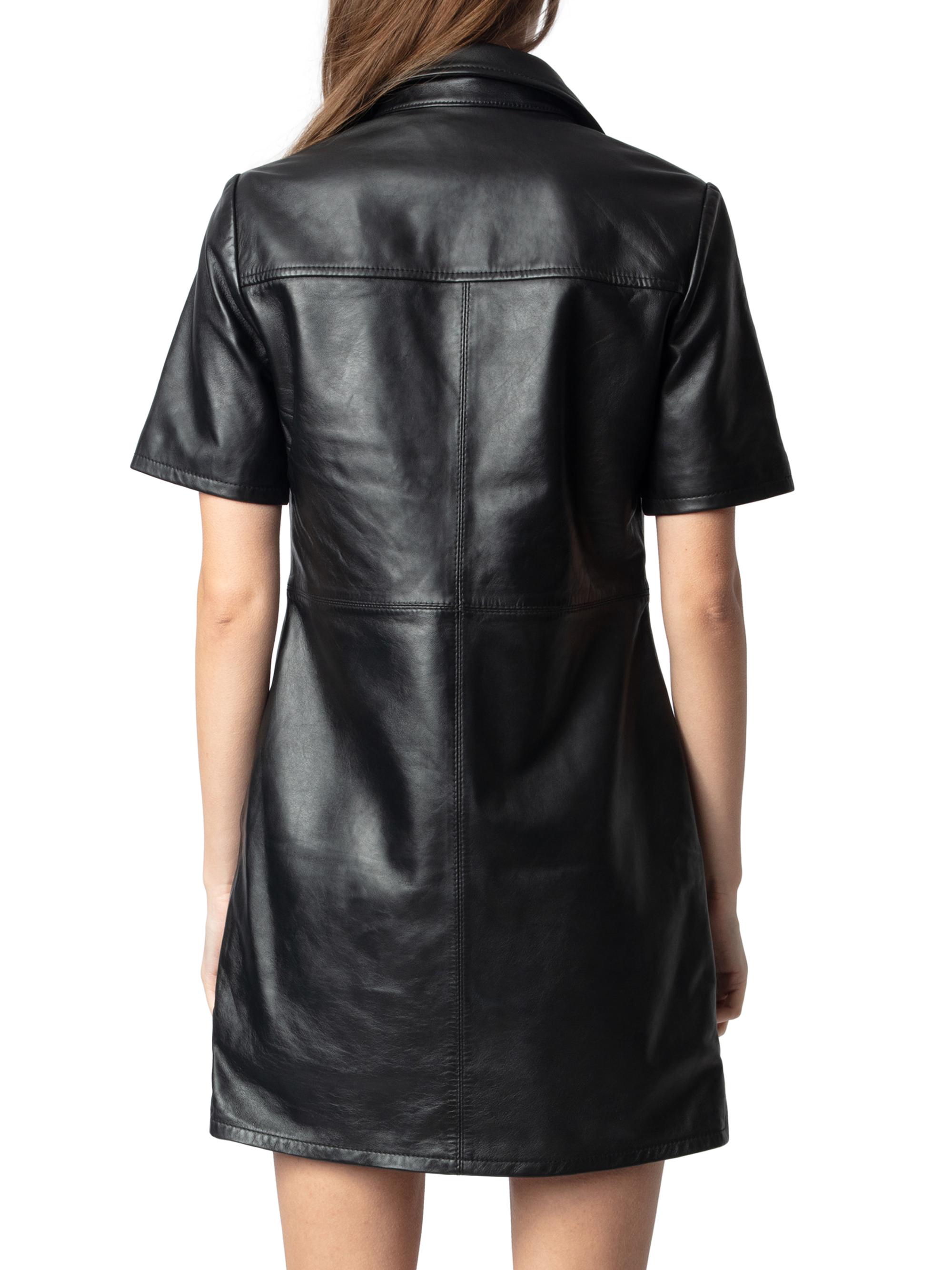 Zadig & Voltaire Ralmy Grommet Embellished Leather Minidress