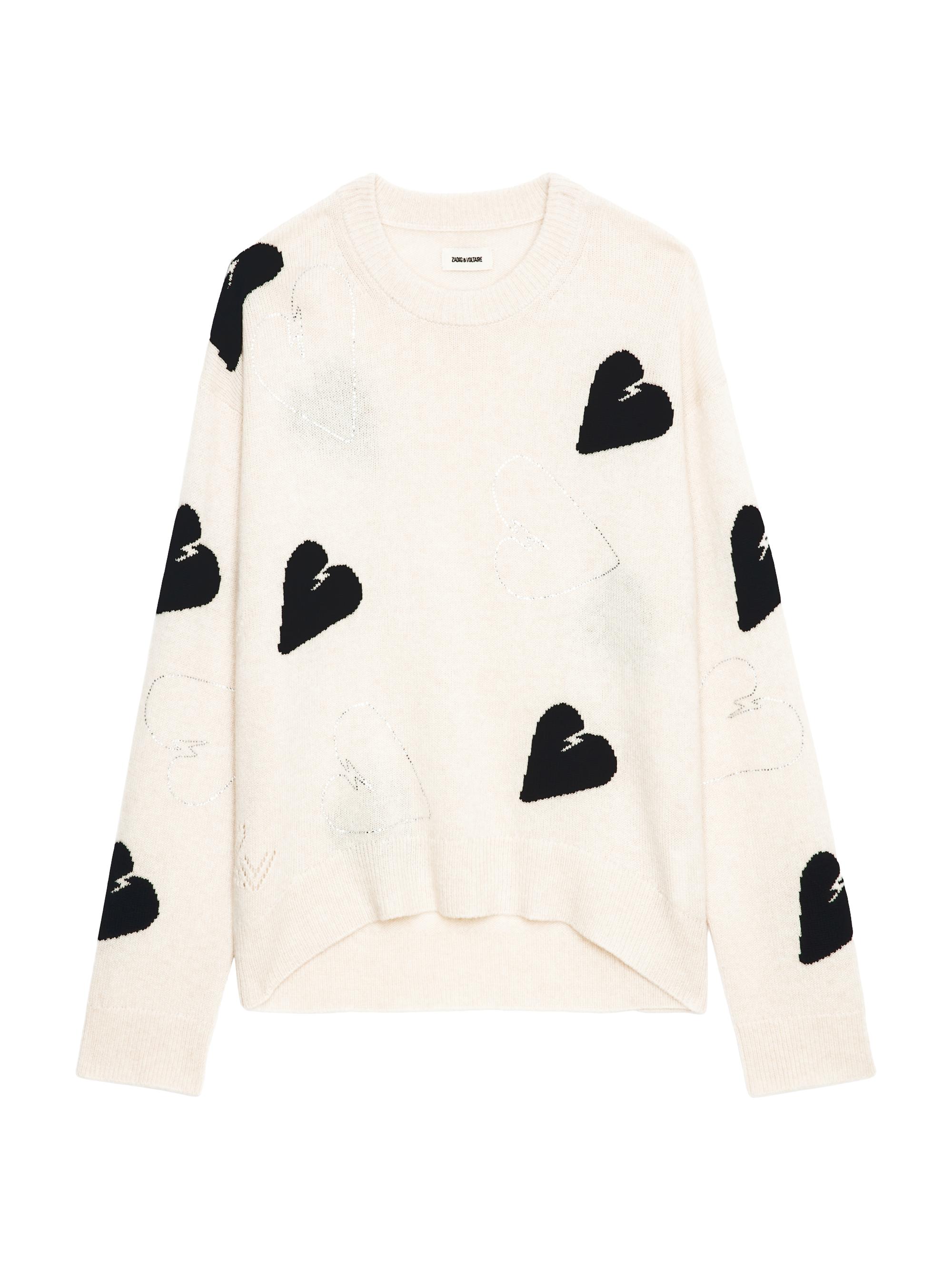 Zadig & Voltaire Markus Rhinestone Hearts Sweater | Saks Fifth Avenue