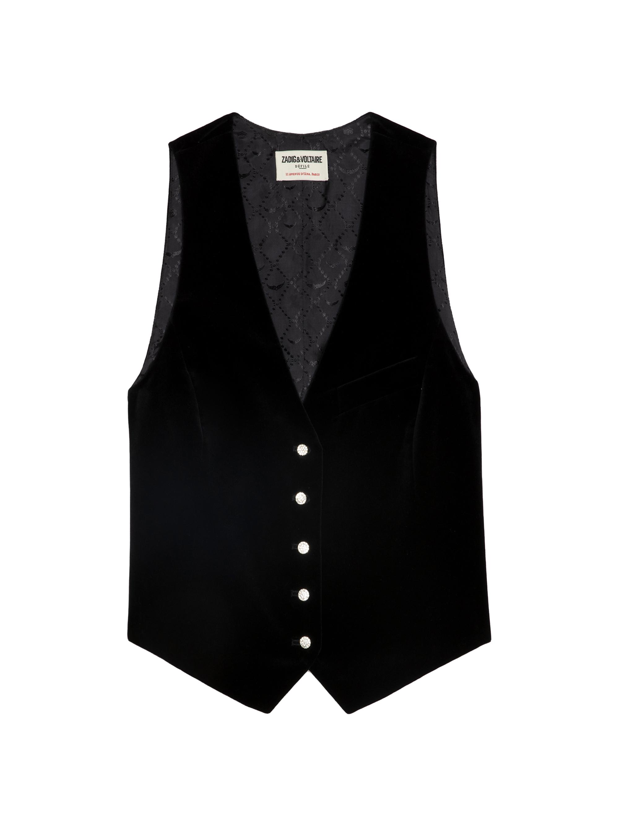 Zadig & Voltaire Women's Emaux Velvet Vest - Noir