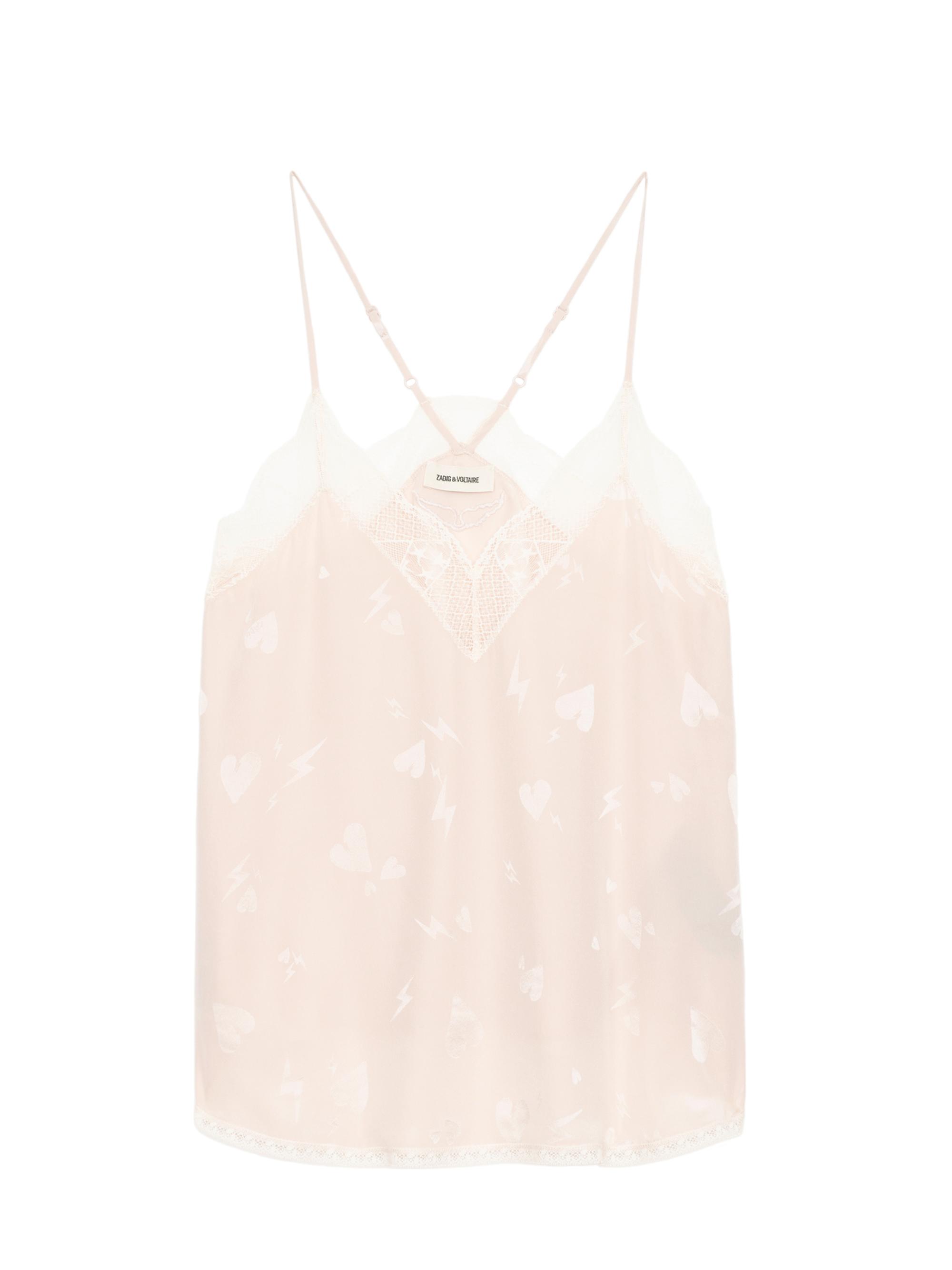 Zadig & Voltaire Women's Christy Flash Heart Silk Camisole Top - Pearly