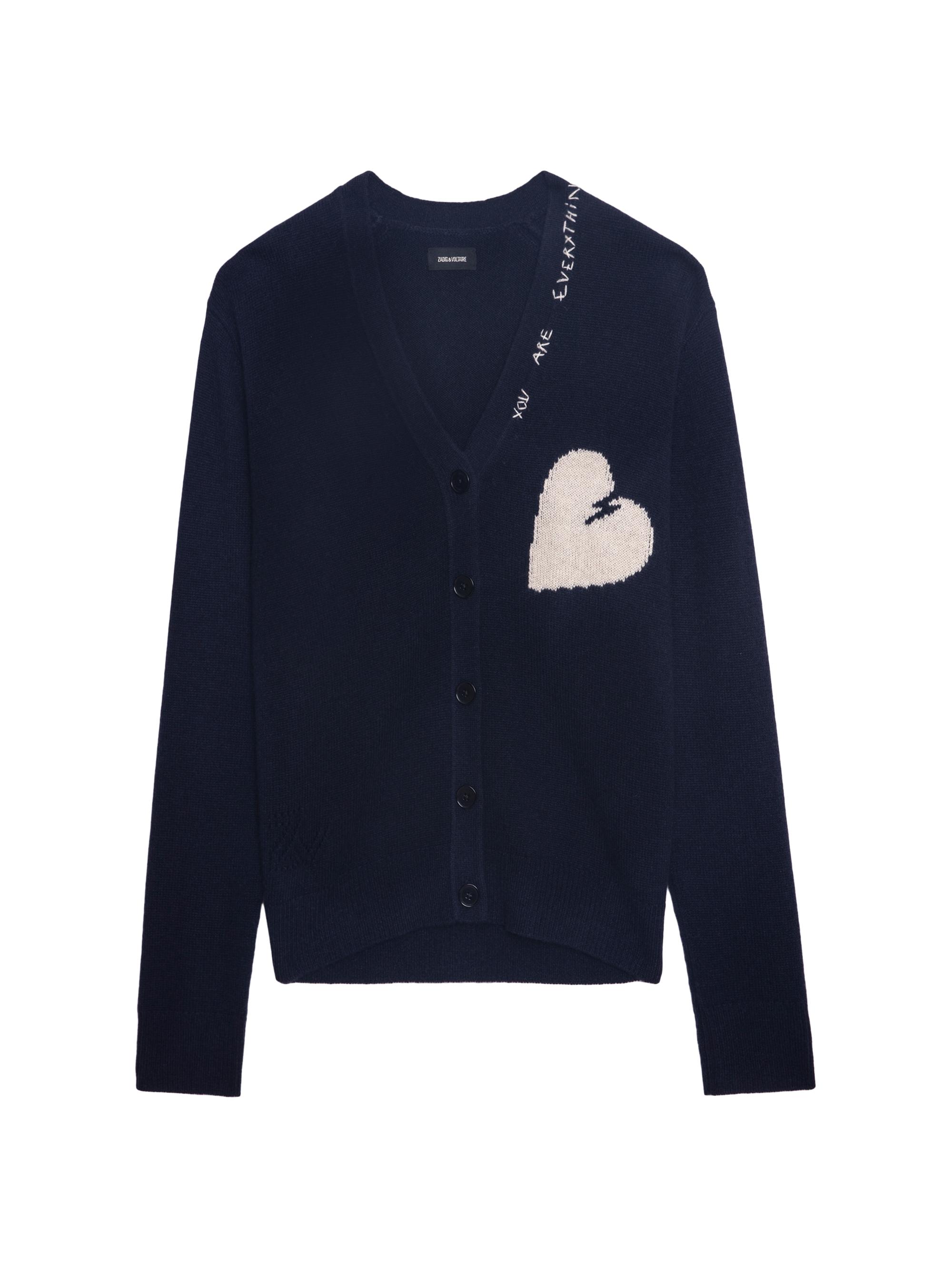 Heart embroidered knitted cardigan 最終値下げ Handmade Chunky Knit Heart Cardigan - Valentine's Day