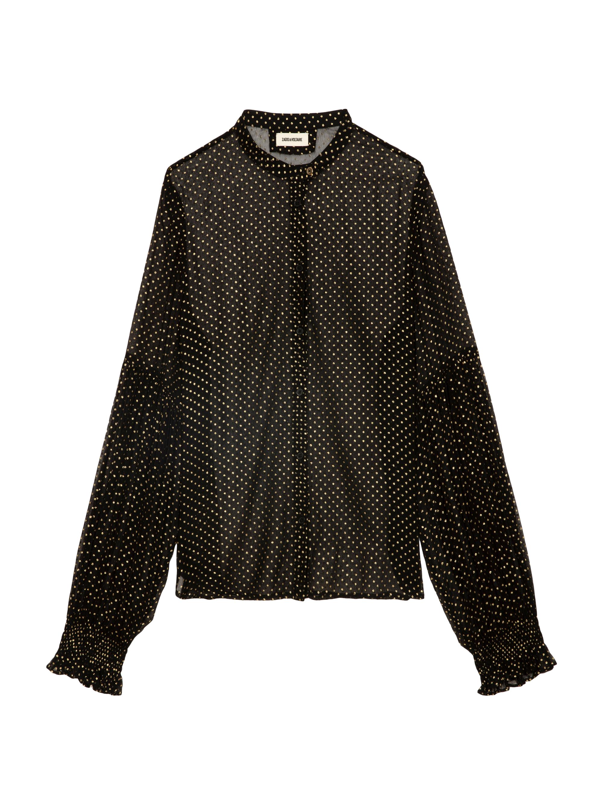 ENFOLD 2024SS WAVE SHIRRING BLOUSE 黒