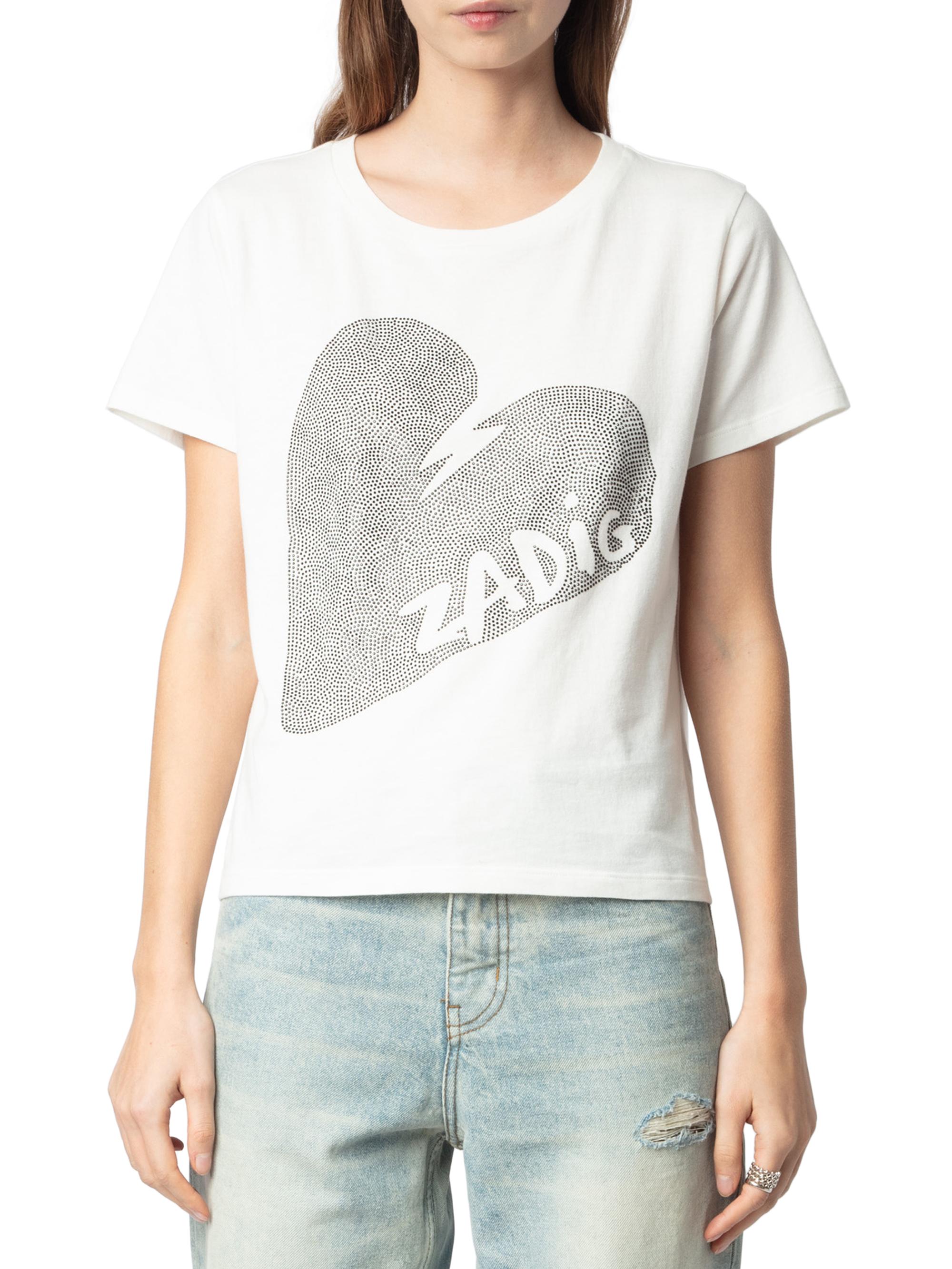 Zadig & Voltaire Alys Cotton Jersey Heart Strass T-Shirt | Saks