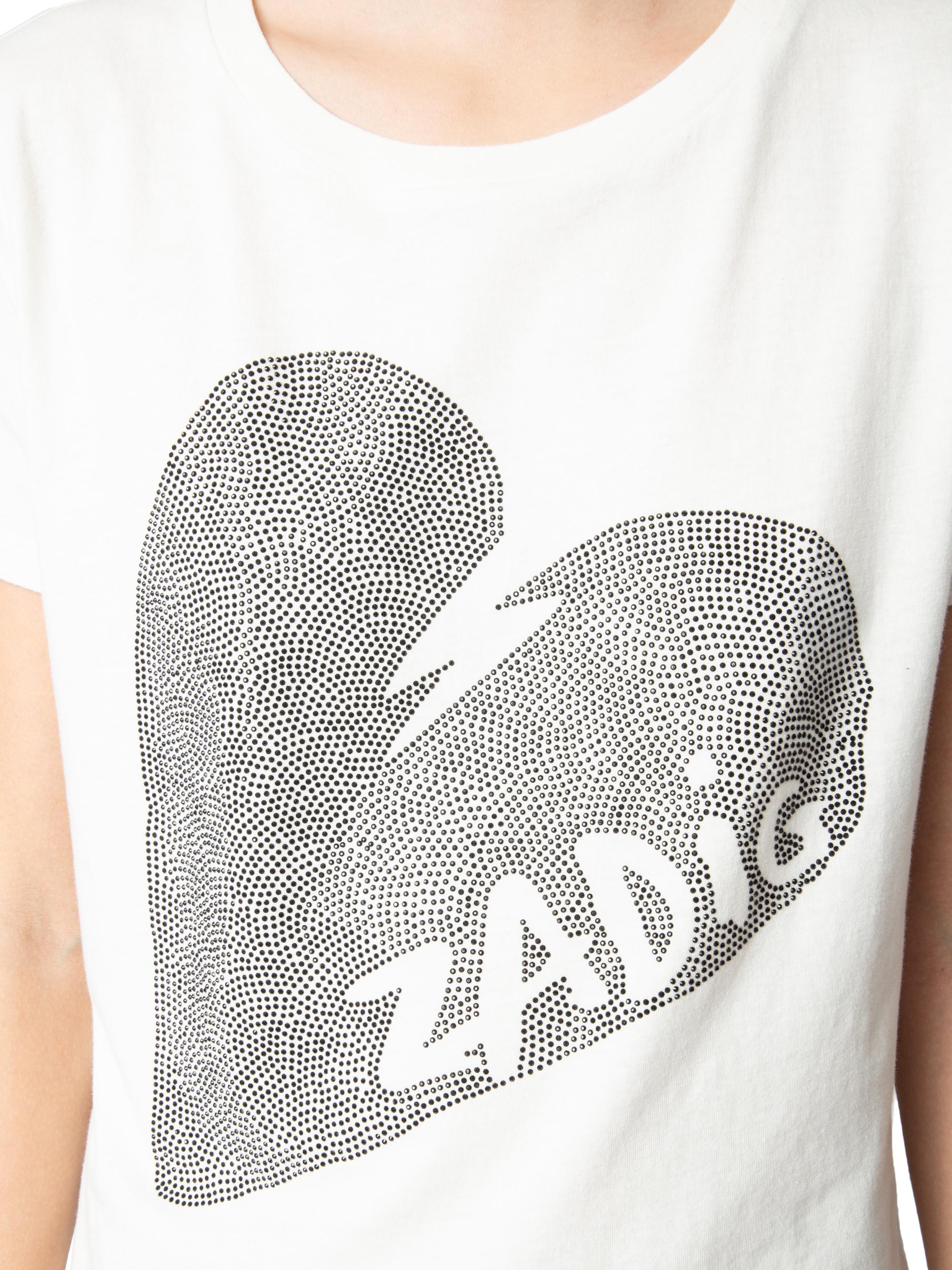 Zadig & Voltaire Alys Cotton Jersey Heart Strass T-Shirt | Saks