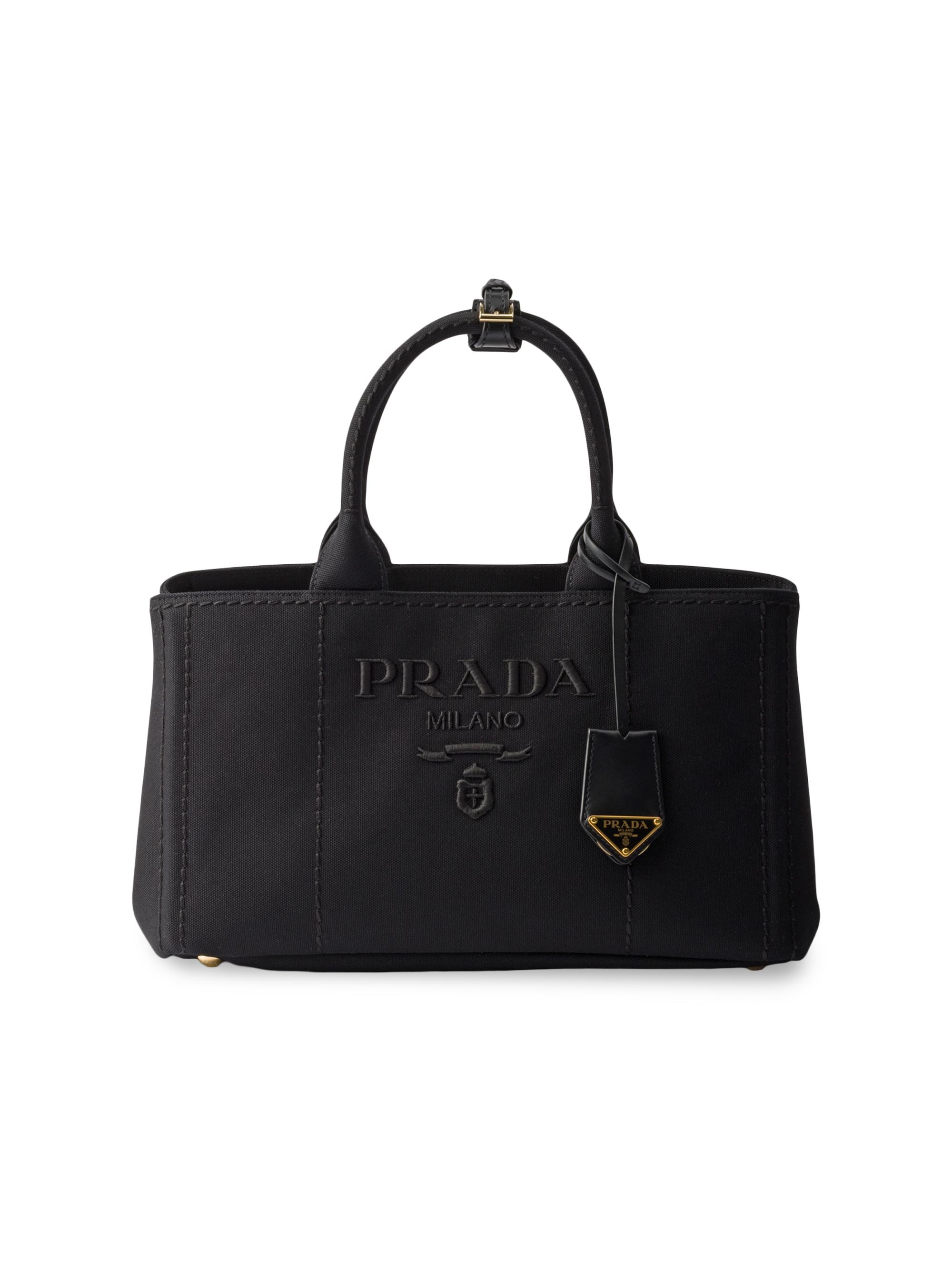 バッグ PRADA BOSTON CANVAS LEATHER HAND BAG Prada Logo Jacquard Shoulder Bag Boston Bag ○ Labellov