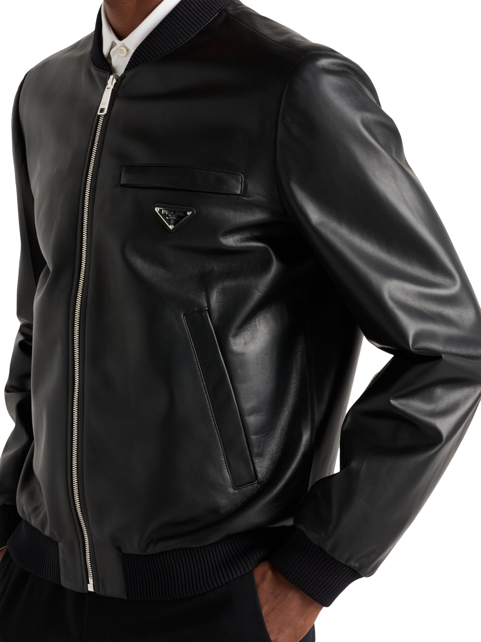 Prada Nappa Leather Bomber Jacket | Saks Fifth Avenue