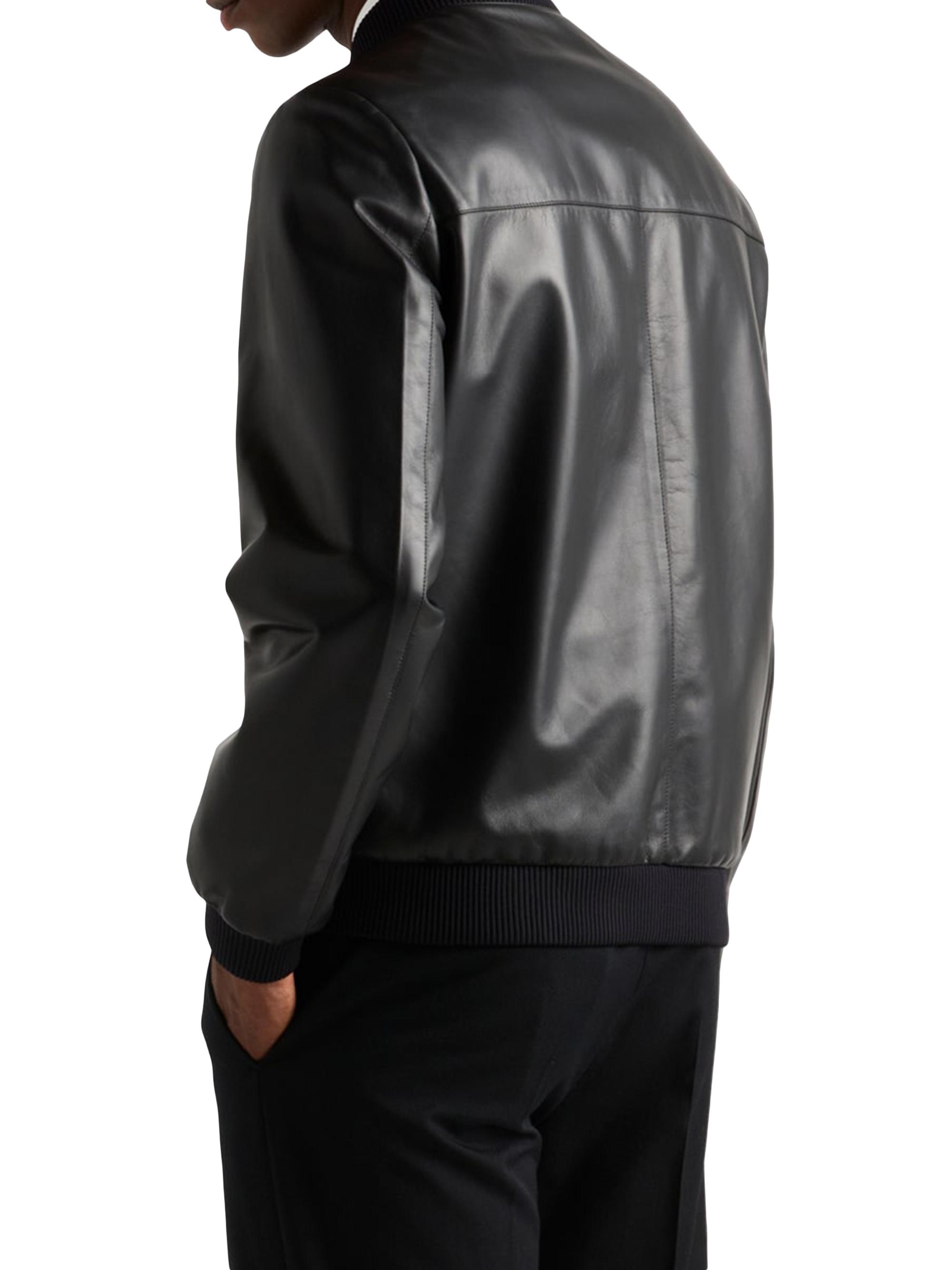 Prada Men's Nappa Leather Bomber Jacket - Black | Thumbnail 5