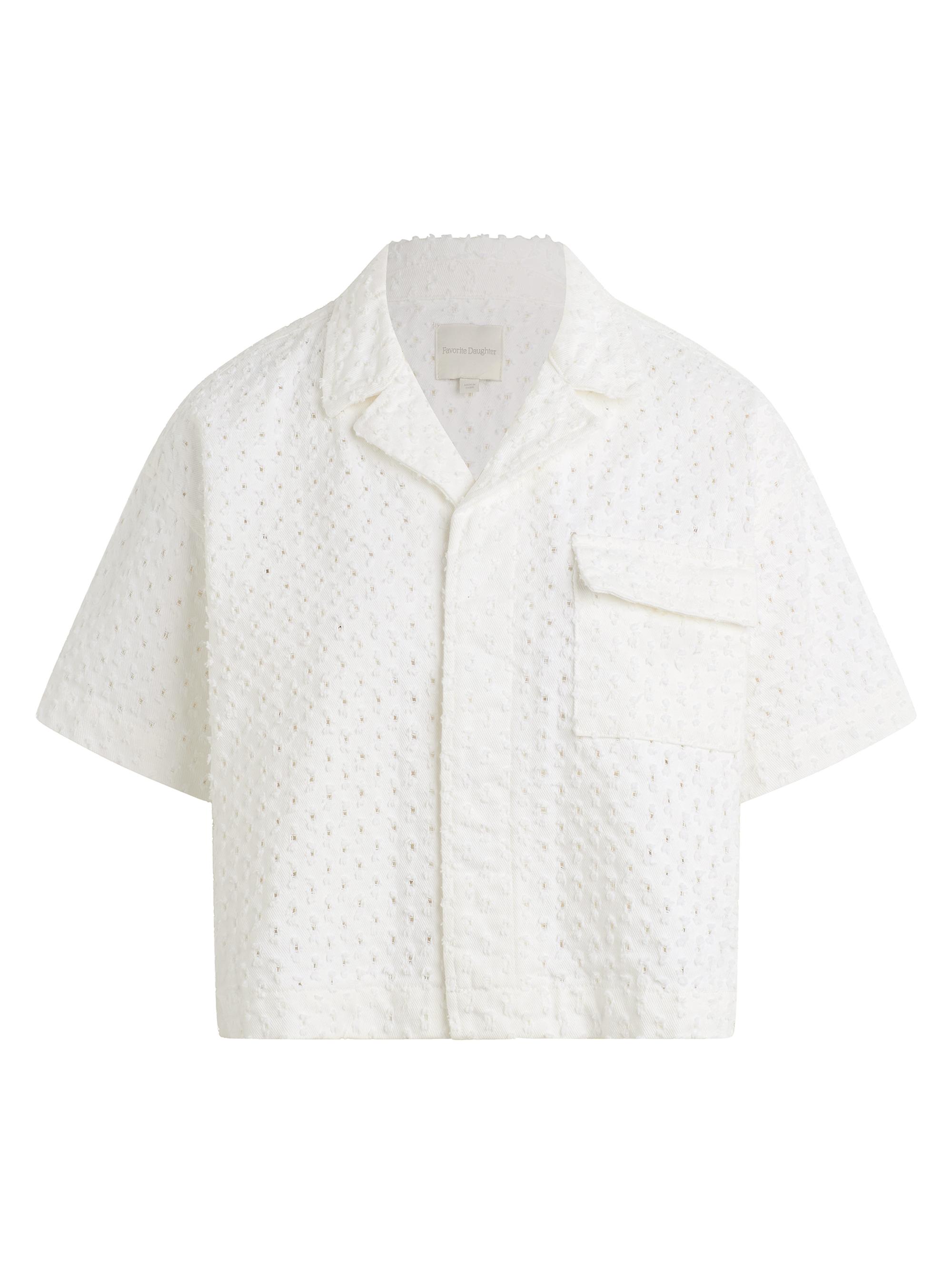 Favorite Daughter Women's Micha Textured Crop Shirt - Aspen