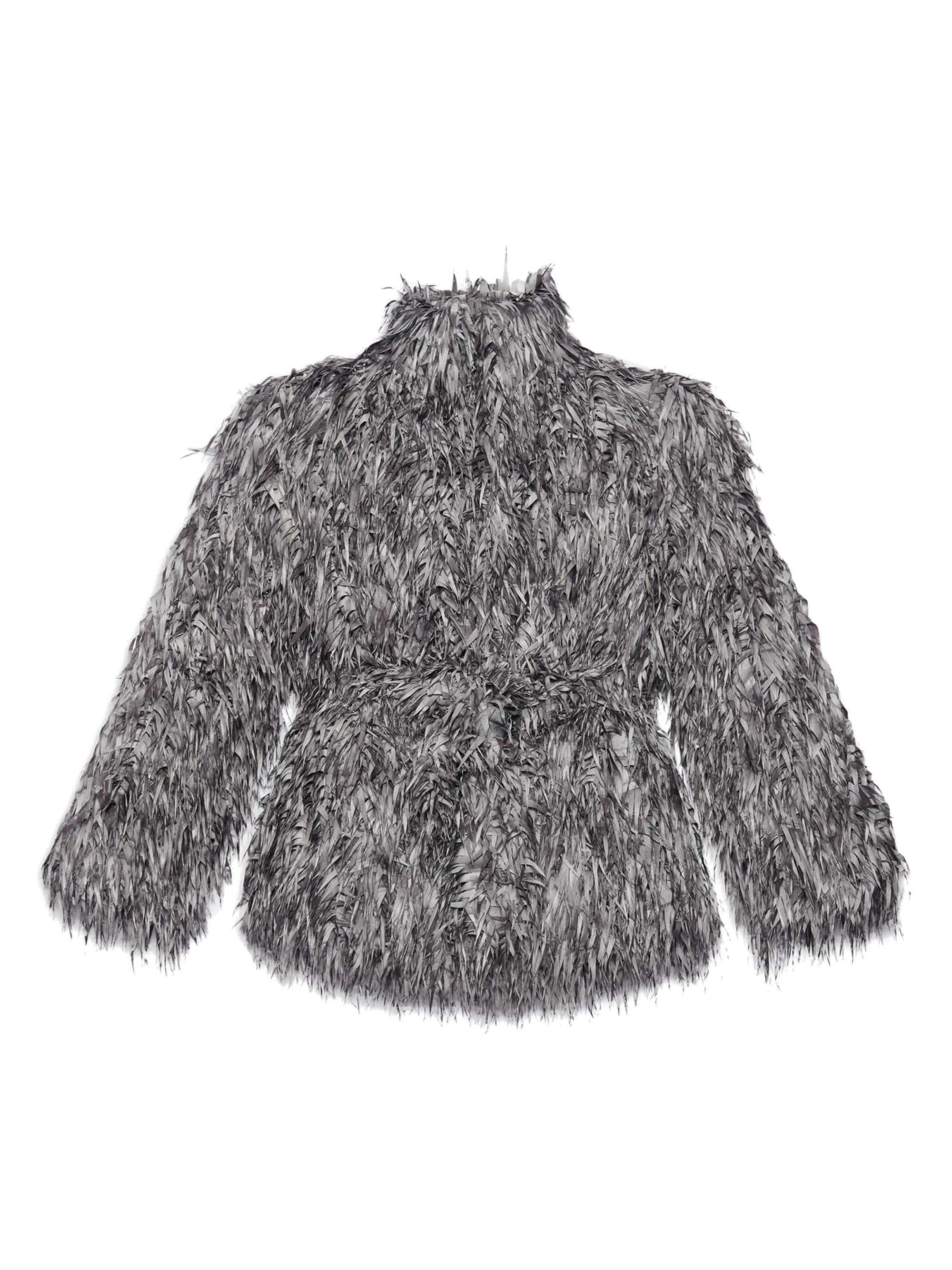 Balenciaga Women's Laser-Cut Fake Fur Jacket - White