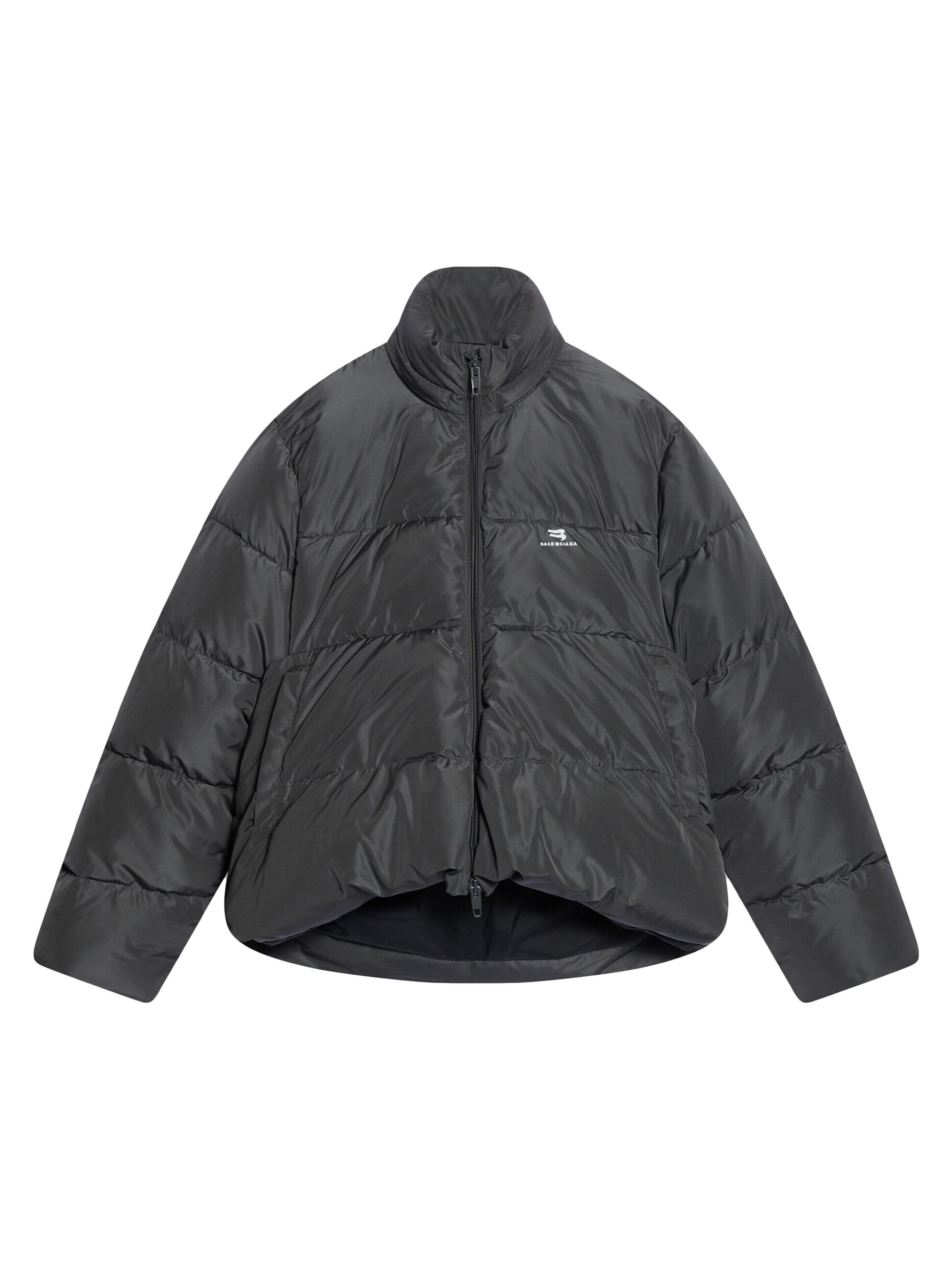 Balenciaga Women's Sporty B C-Shape Puffer Jacket - Grey