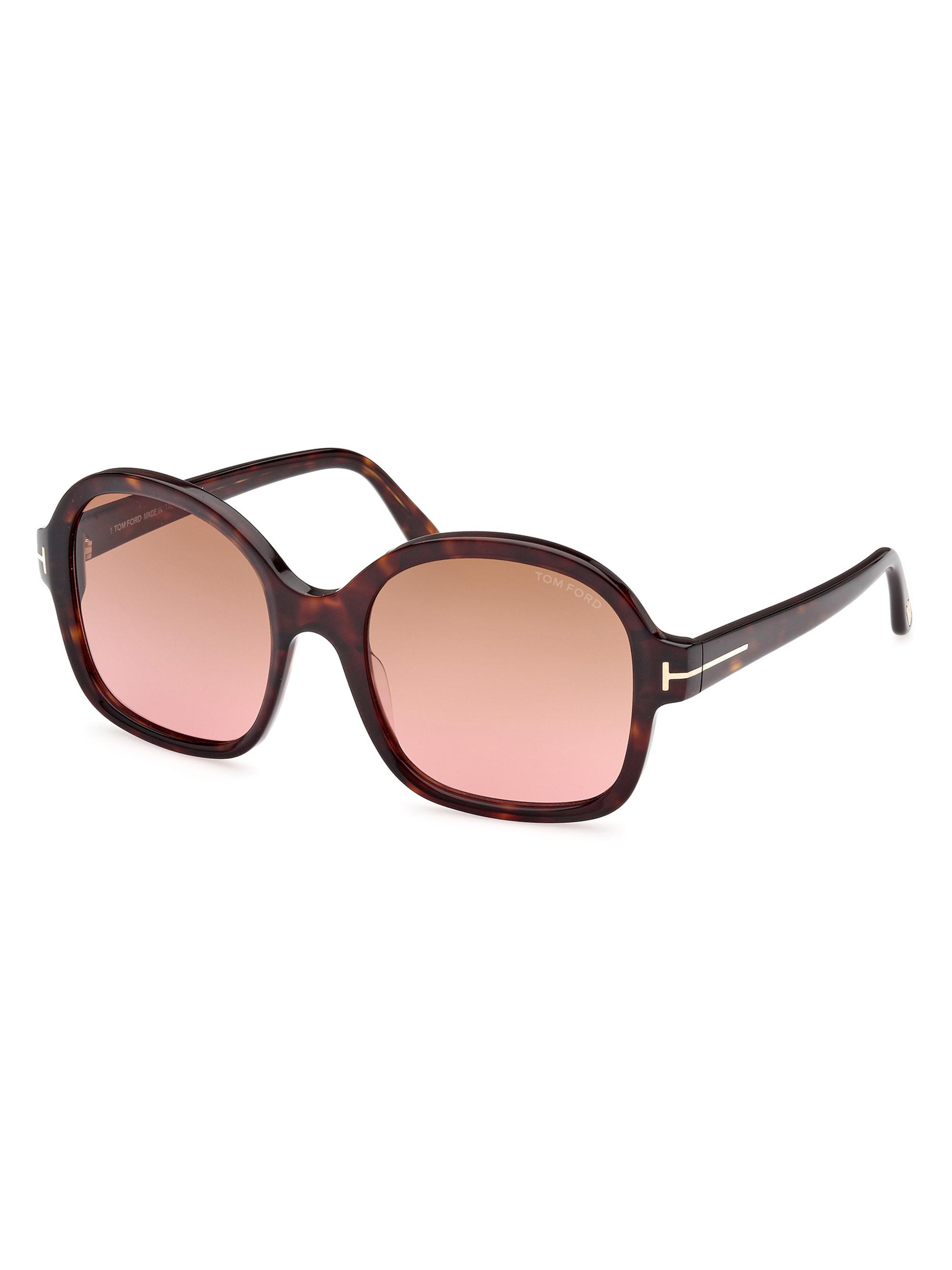 TOM FORD Women's 57MM Butterfly Sunglasses - Dark Havana Red