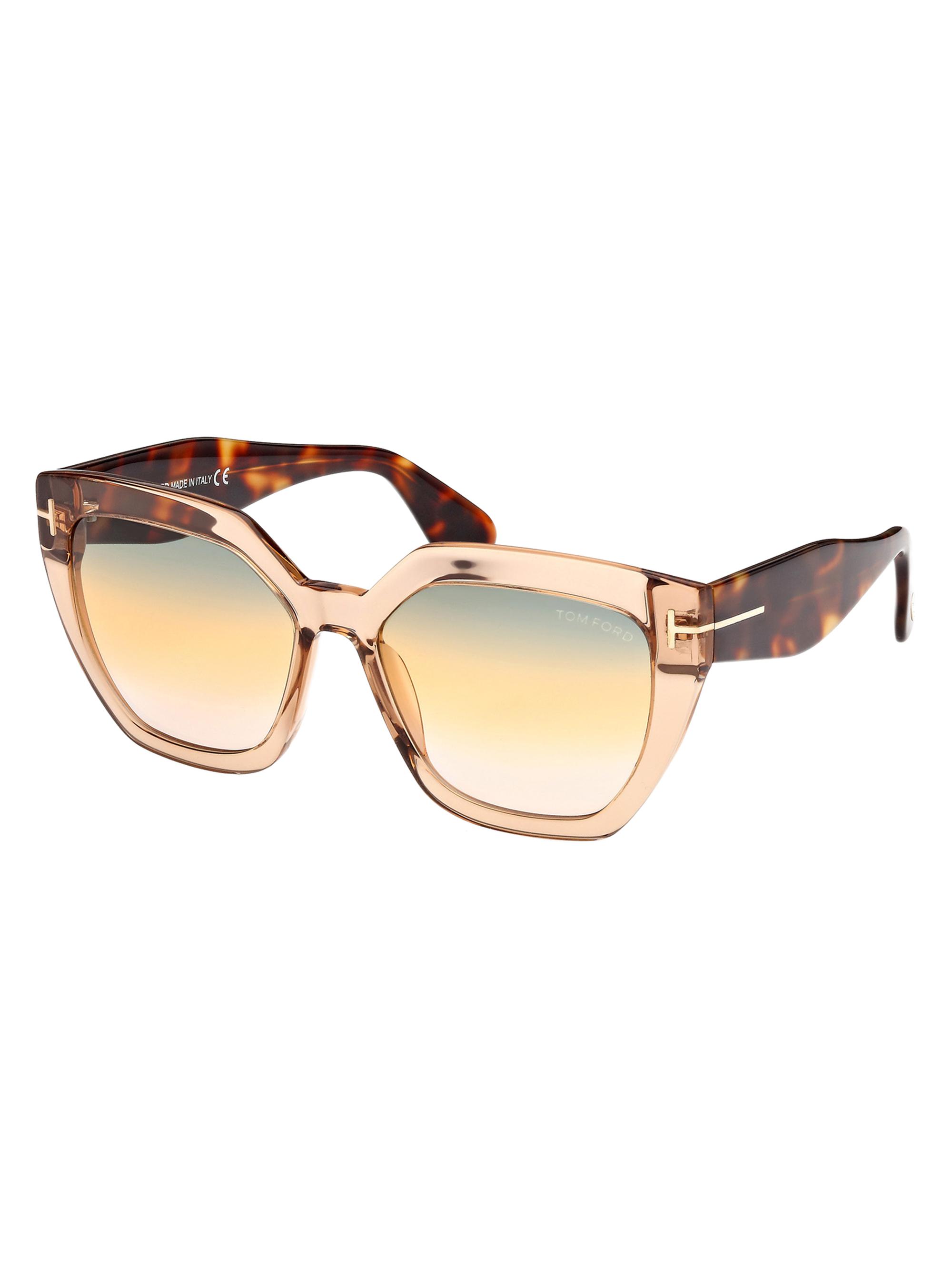 TOM FORD Women's 56MM Square Sunglasses - Havana Brown Yellow
