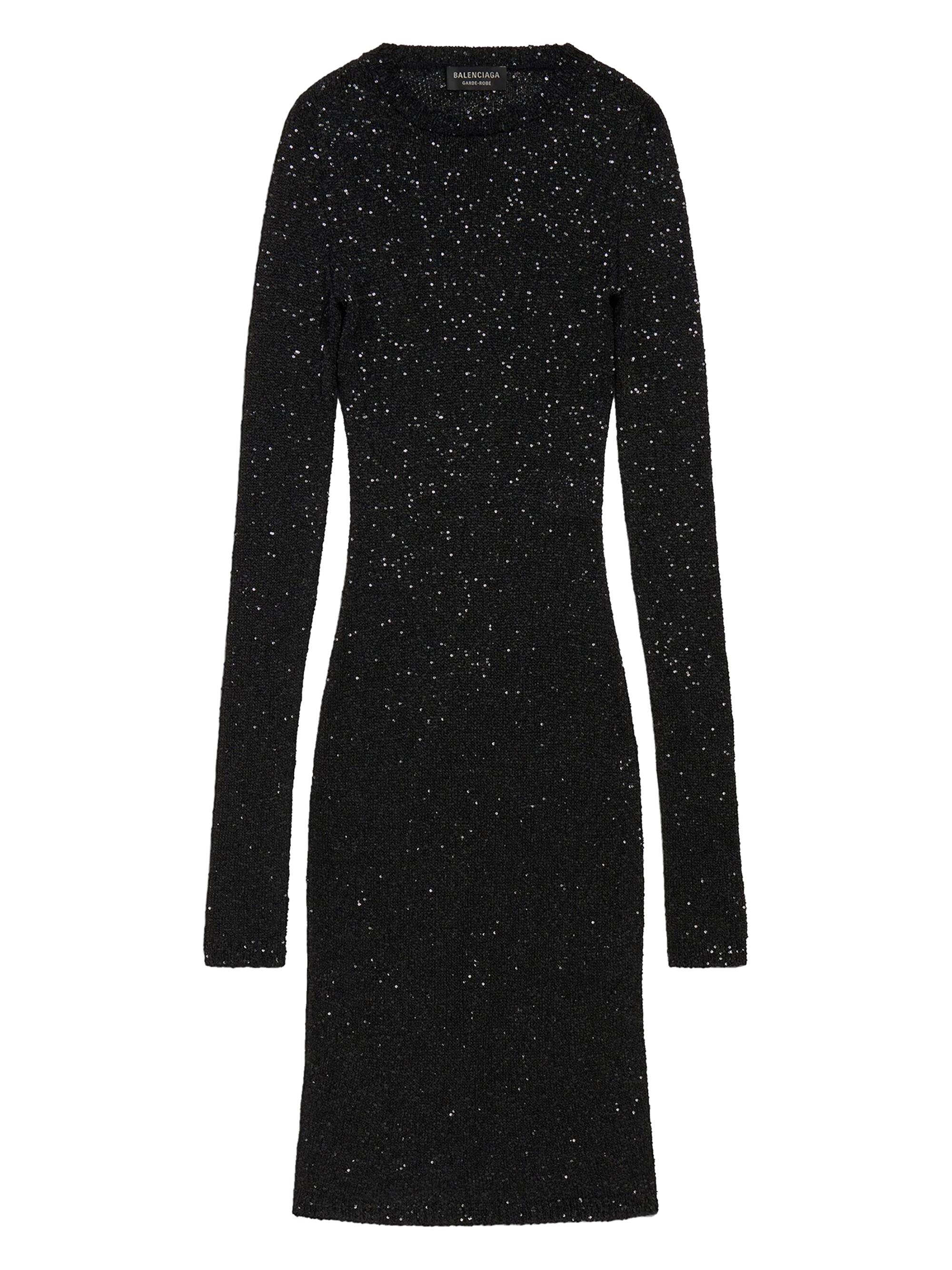 Balenciaga Women's Mini Crewneck Dress - Black