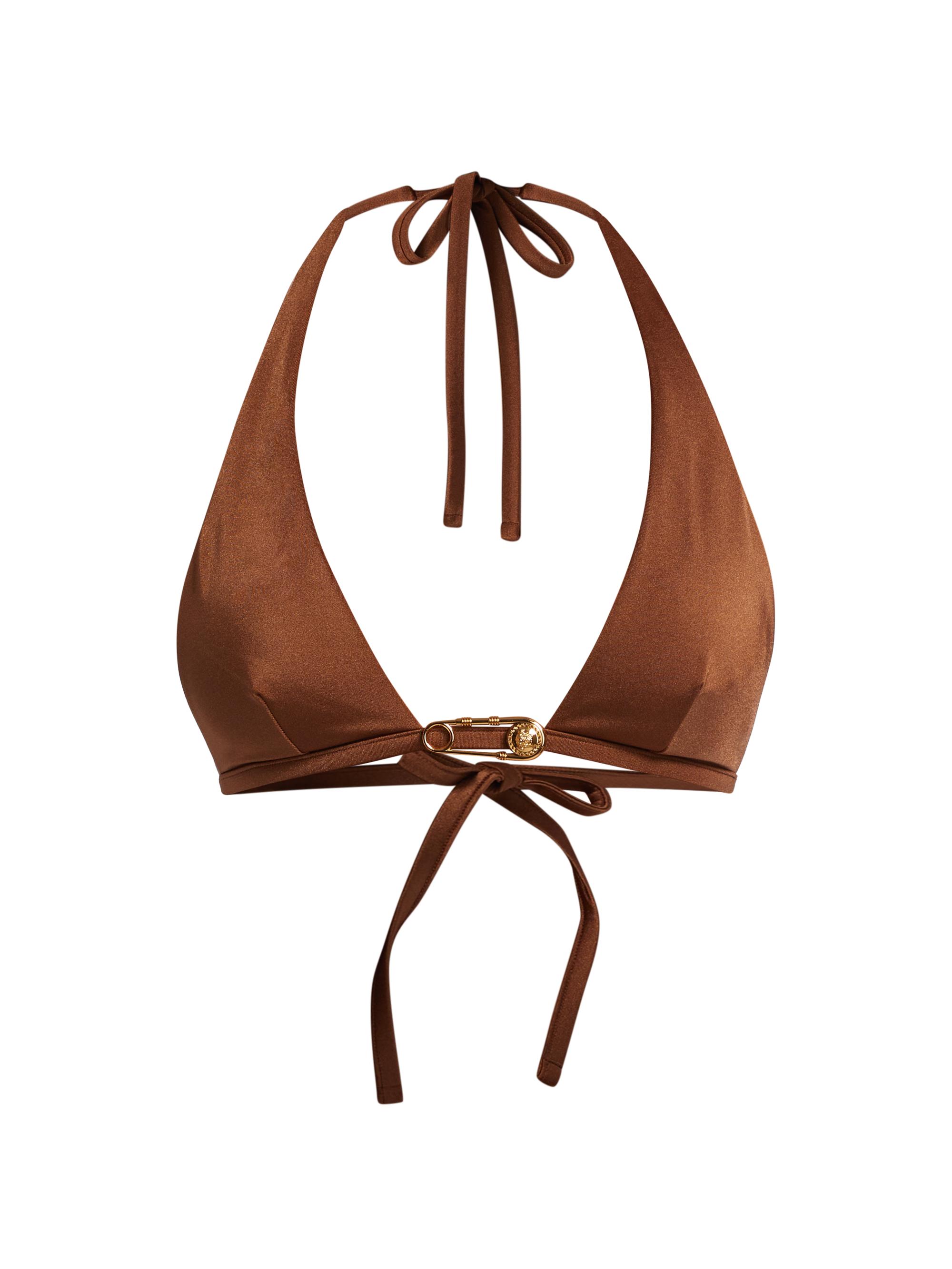 Versace Women's Pin Triangle Bikini Top - Tobacco