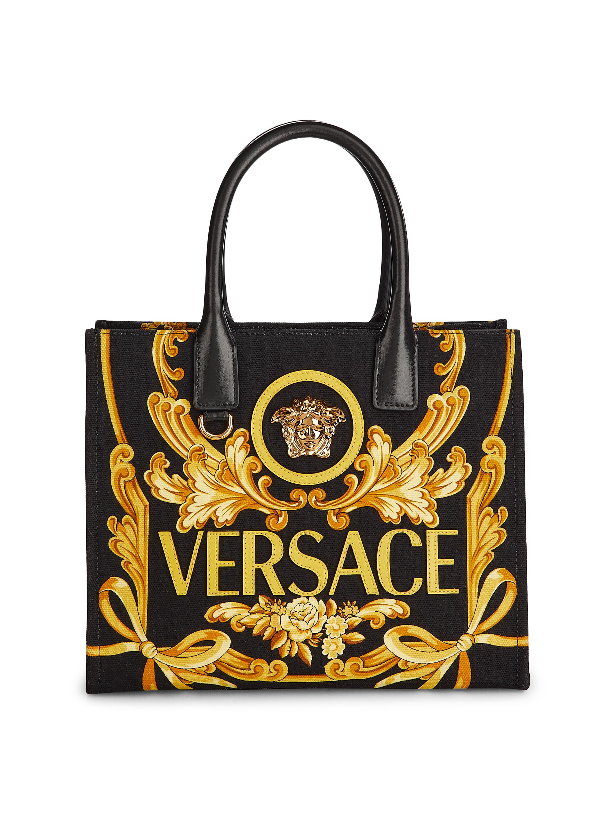 Versace Women's Barrocco Logo Tote - Powder Blue Multi