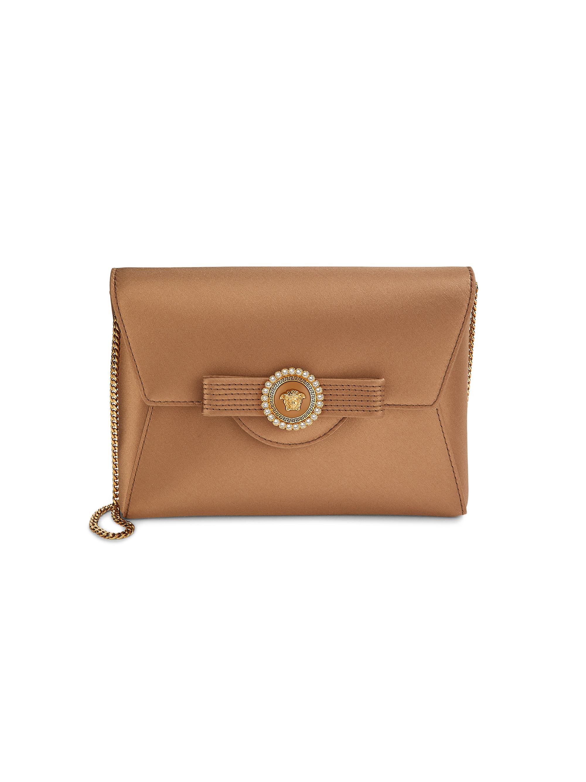 Versace Women's Textile Medusa Head Clutch - Fudge  Gold