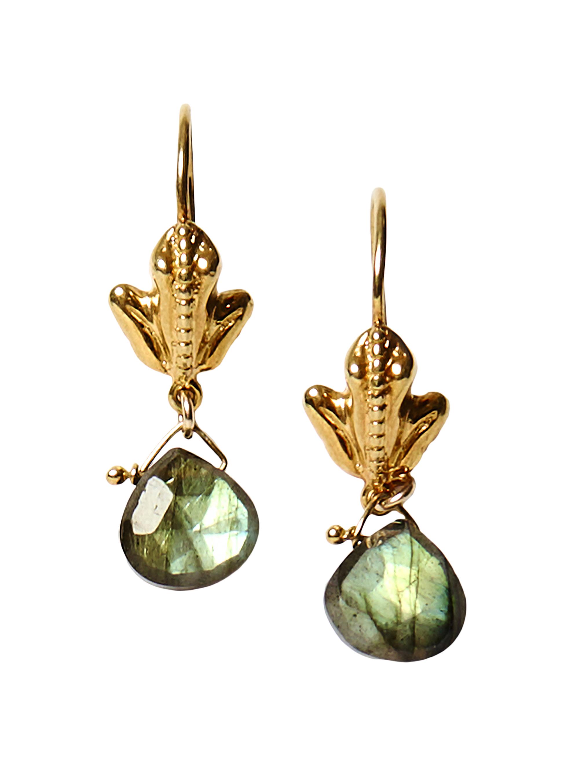 Chan Luu Women's 18K-Gold-Plated & Labradorite Frog Earrings - Labradorite
