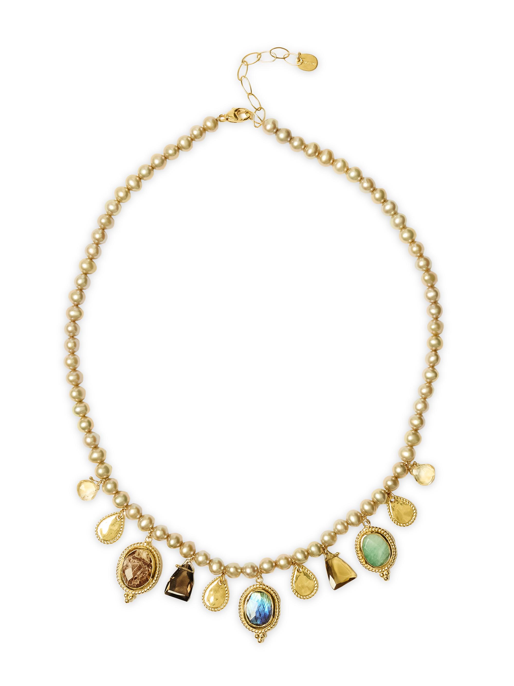 Chan Luu Women's 18K-Gold-Plated & Multi-Stone Ball Chain Pendant Necklace